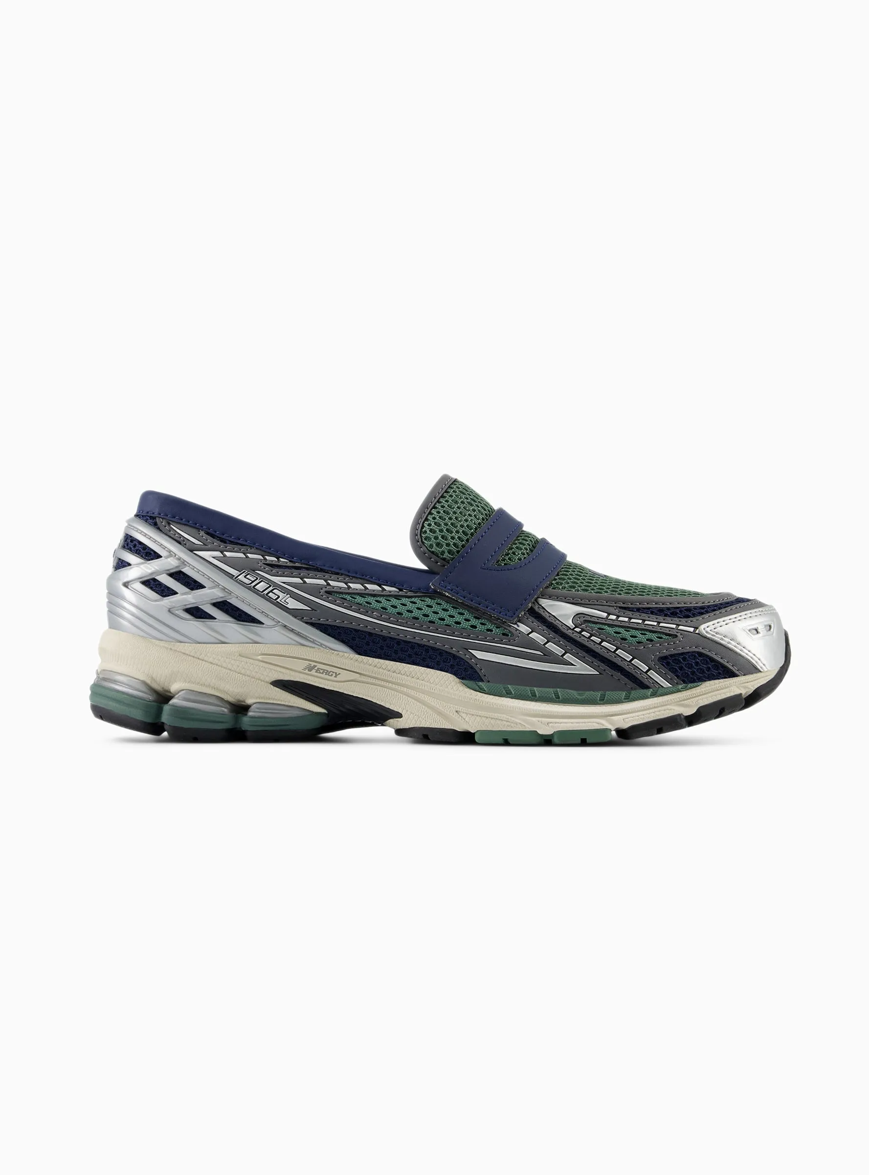 1906LOA Navy and Dark Juniper Silver Metallic Loafers