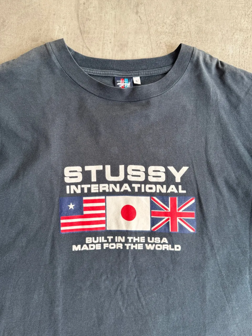 1990s Stussy Heavy Cotton Flag Single Stitch Tee