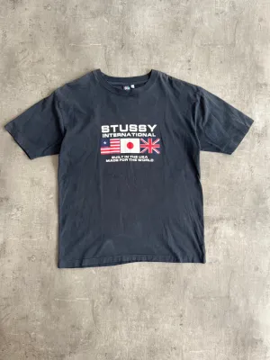 1990s Stussy Heavy Cotton Flag Single Stitch Tee