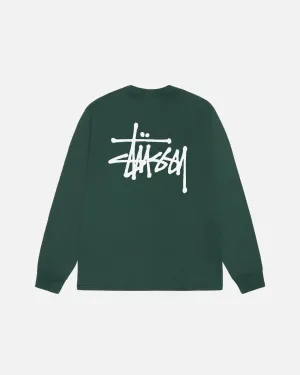Basic Stussy Pig Dyed LS Tee - Forest