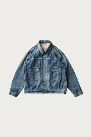 C.T.L. Neo Type 2nd Denim Jacket - Bengara (Indian Red) - Dark Indigo