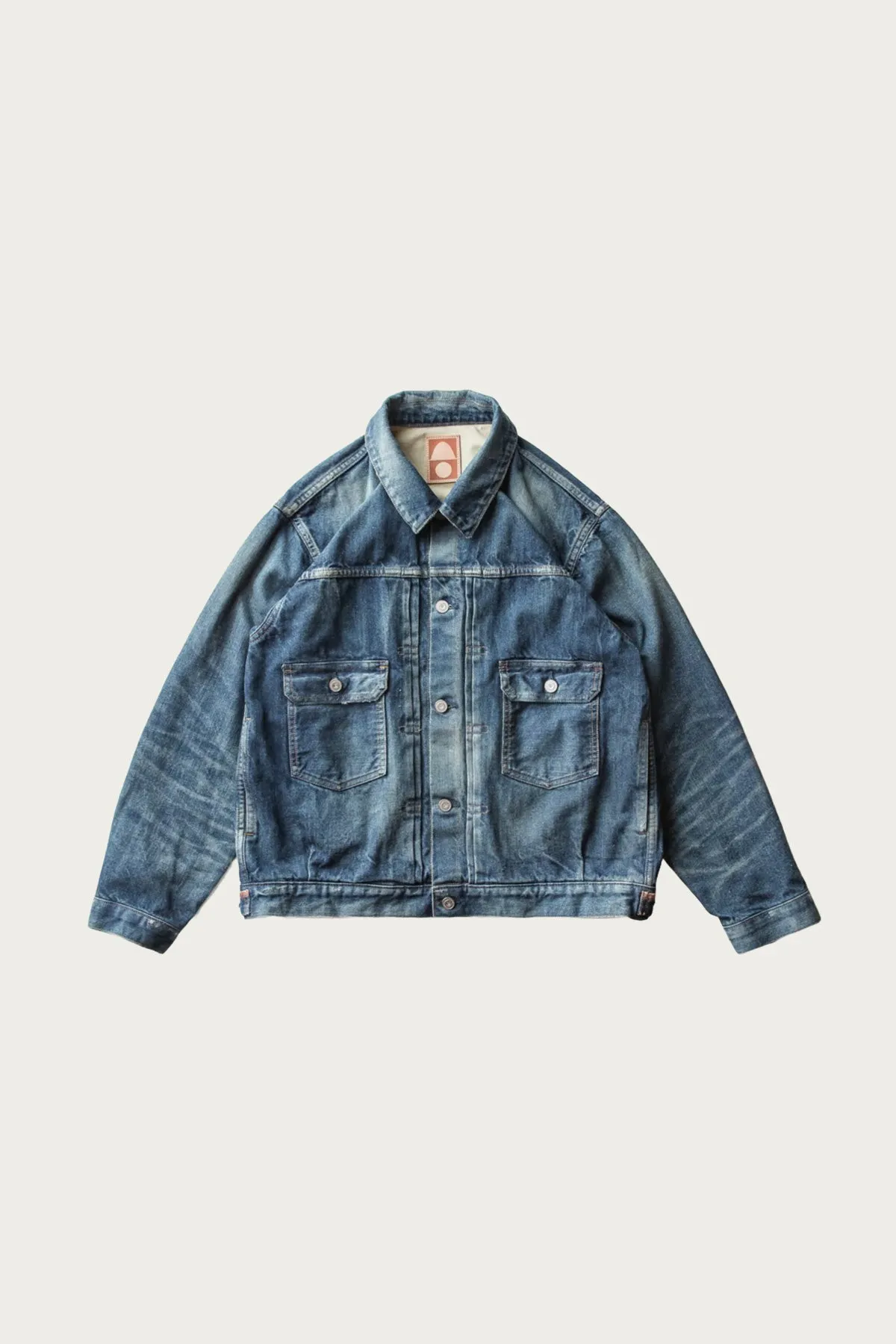 C.T.L. Neo Type 2nd Denim Jacket - Bengara (Indian Red) - Dark Indigo
