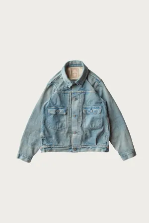 C.T.L. Neo Type 2nd Denim Jacket - Bengara (Indian Red) - Light Indigo