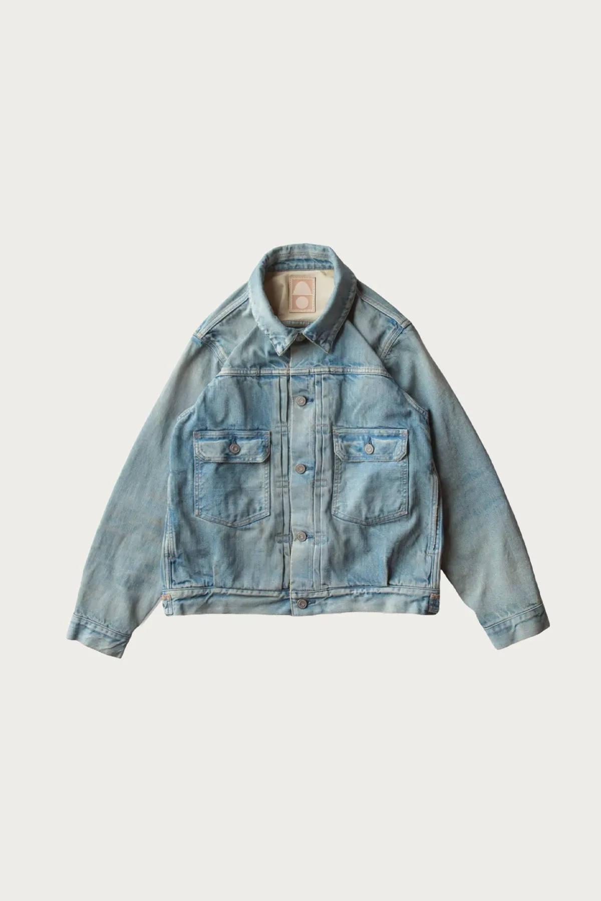 C.T.L. Neo Type 2nd Denim Jacket - Bengara (Indian Red) - Light Indigo