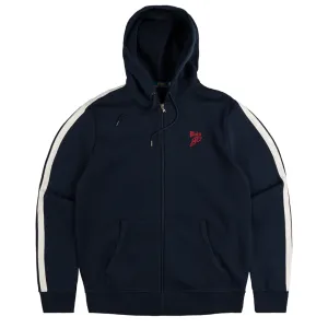 DOUBLE KNIT MESH ZIP UP HOODIE NAVY