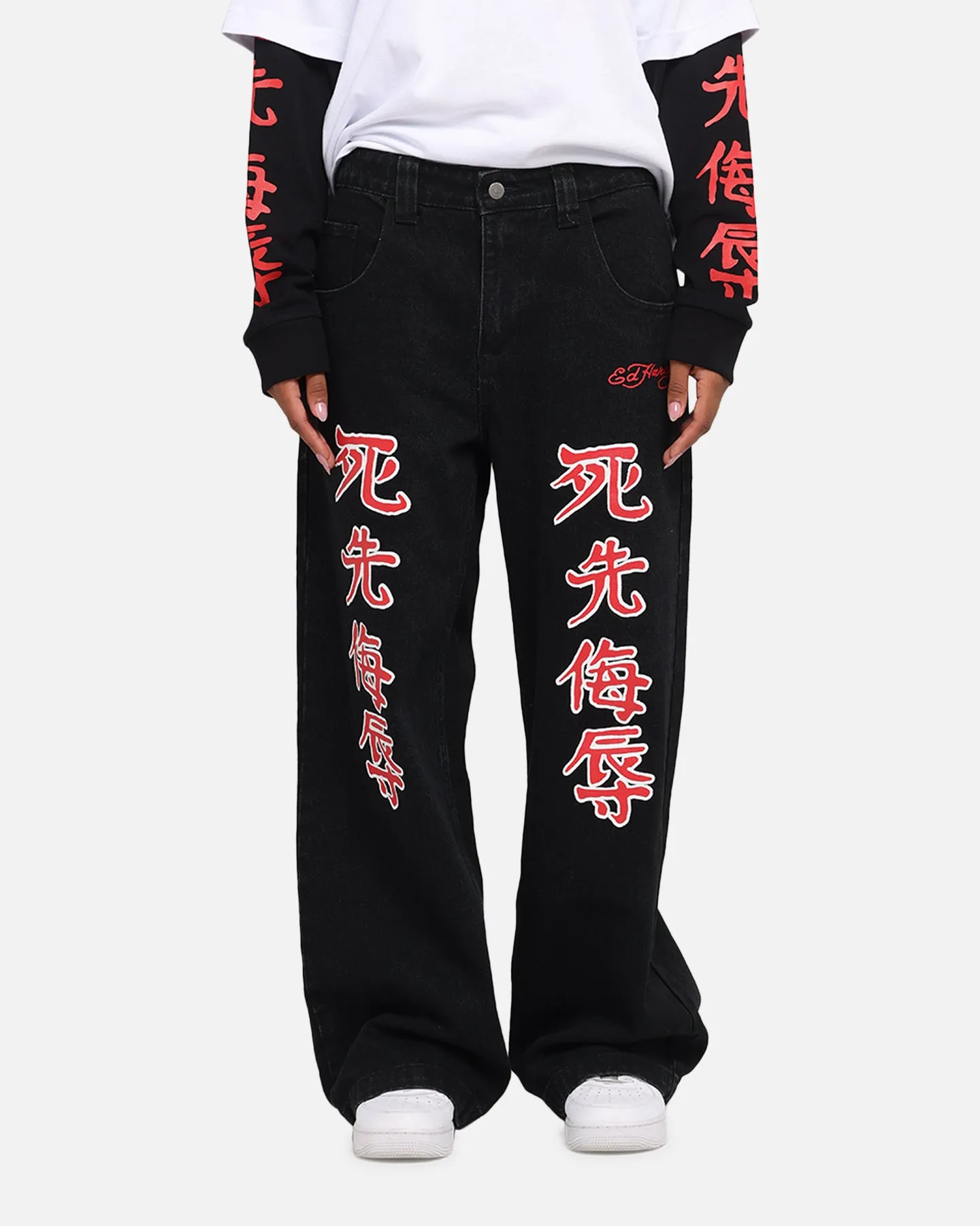 Ed Hardy Death Before Dishonour Jeans Black