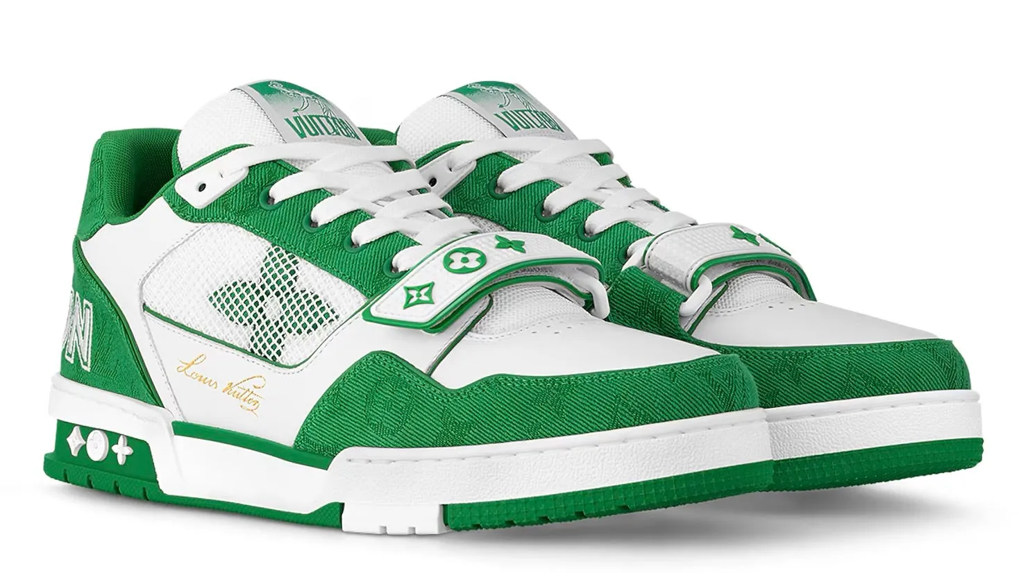 Louis Vuitton Trainer 'Green Monogram Denim'