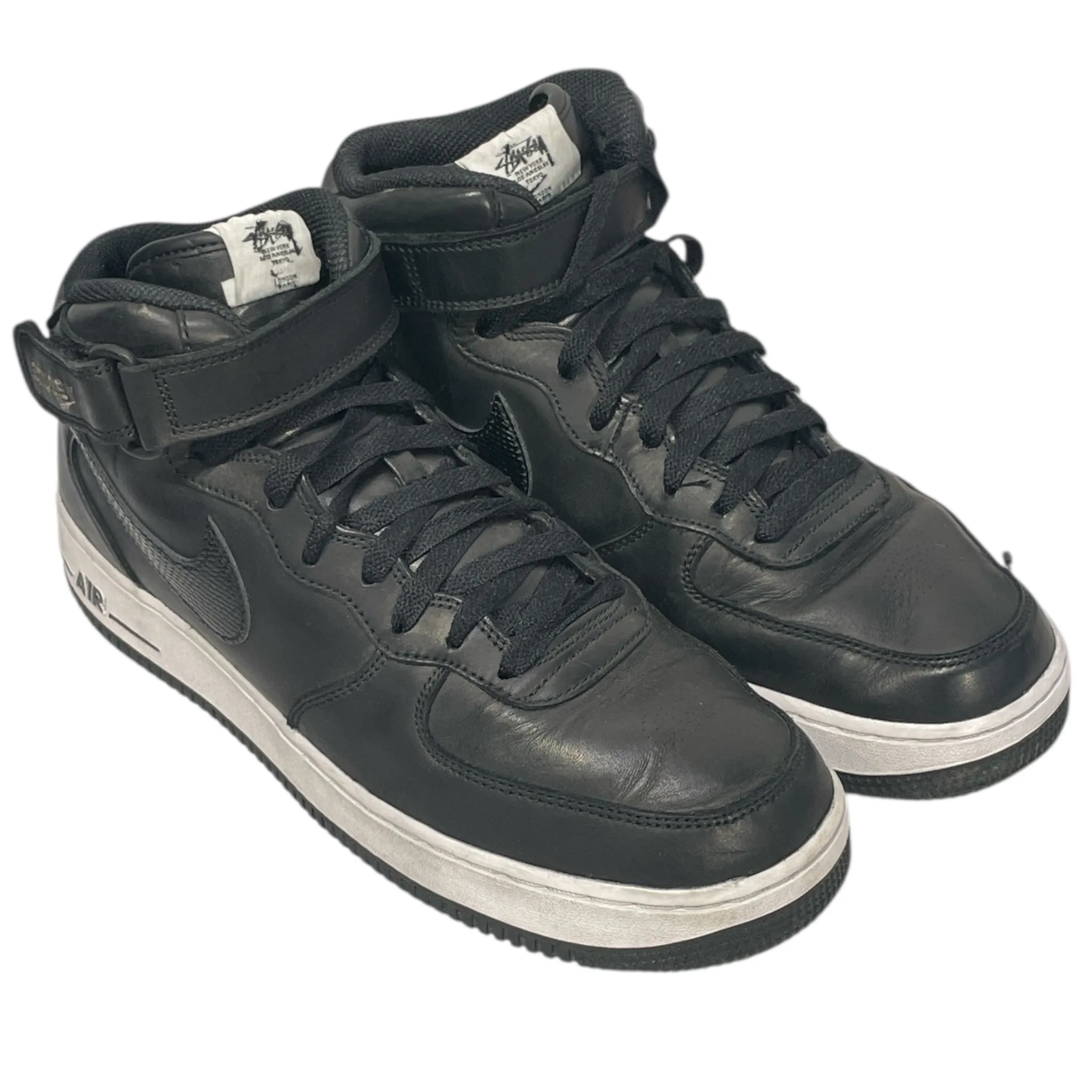NIKE/STUSSY/Hi-Sneakers/US 10/Leather/BLK/AF1 HIGH/DJ7840-001