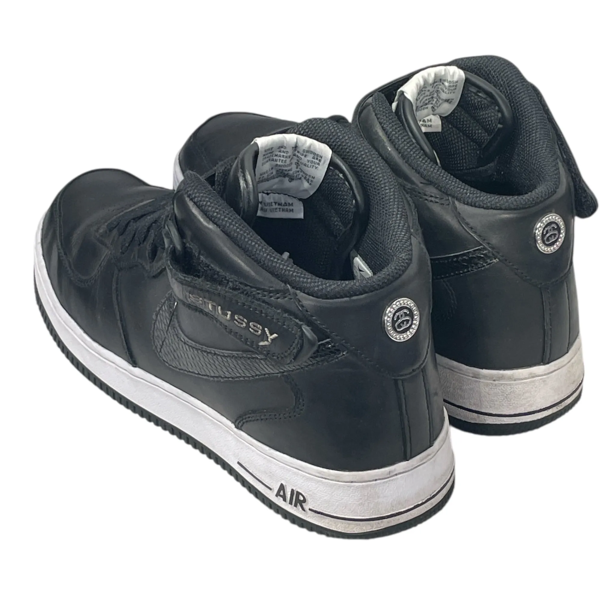 NIKE/STUSSY/Hi-Sneakers/US 10/Leather/BLK/AF1 HIGH/DJ7840-001