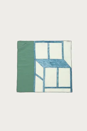 Silk Square 60 Blue Chair - Green/Blue