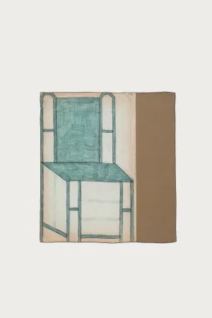 Silk Square 90 Green Chair - Ochre/Green