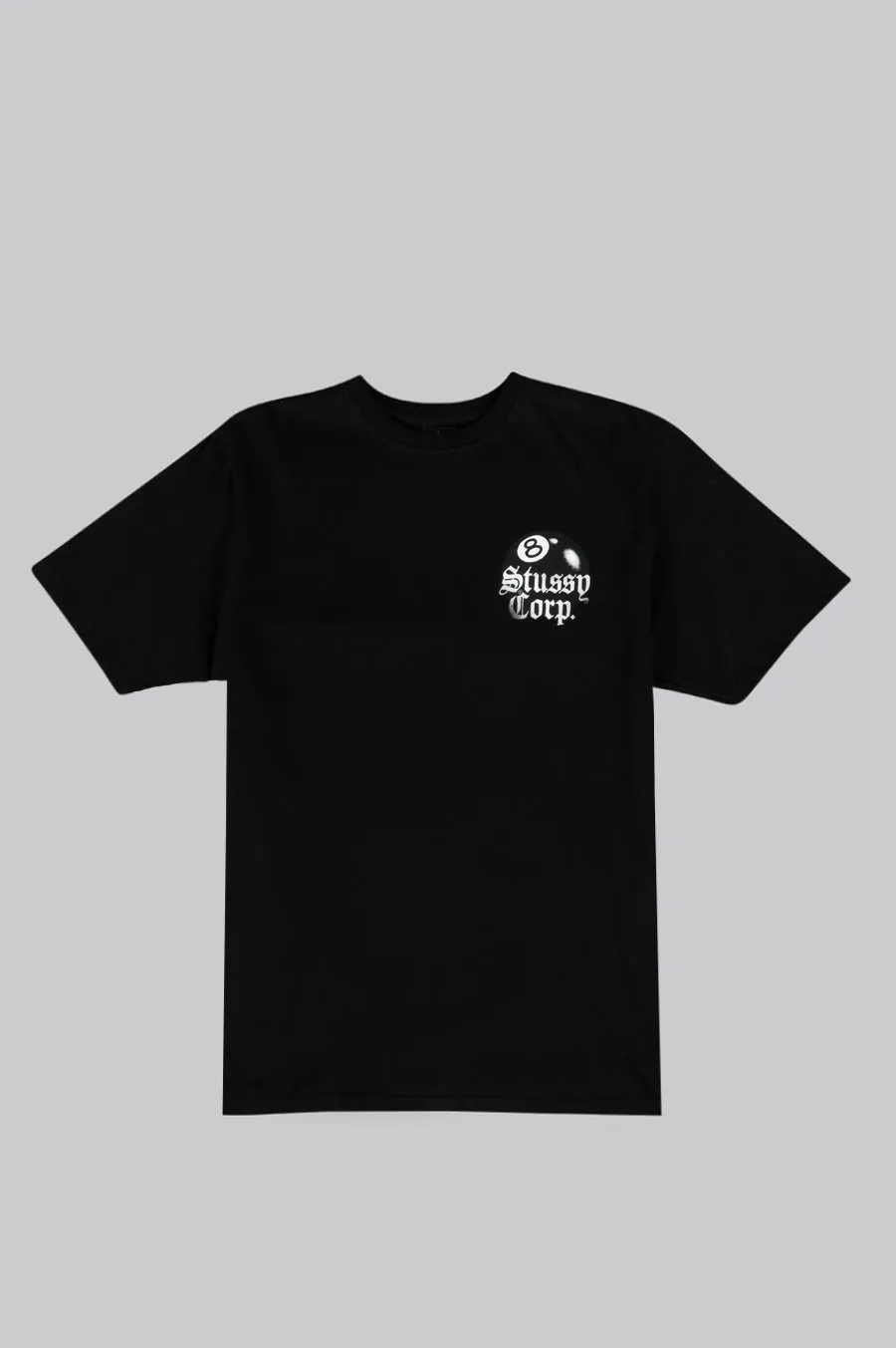 STUSSY 8 BALL CORP. TEE BLACK