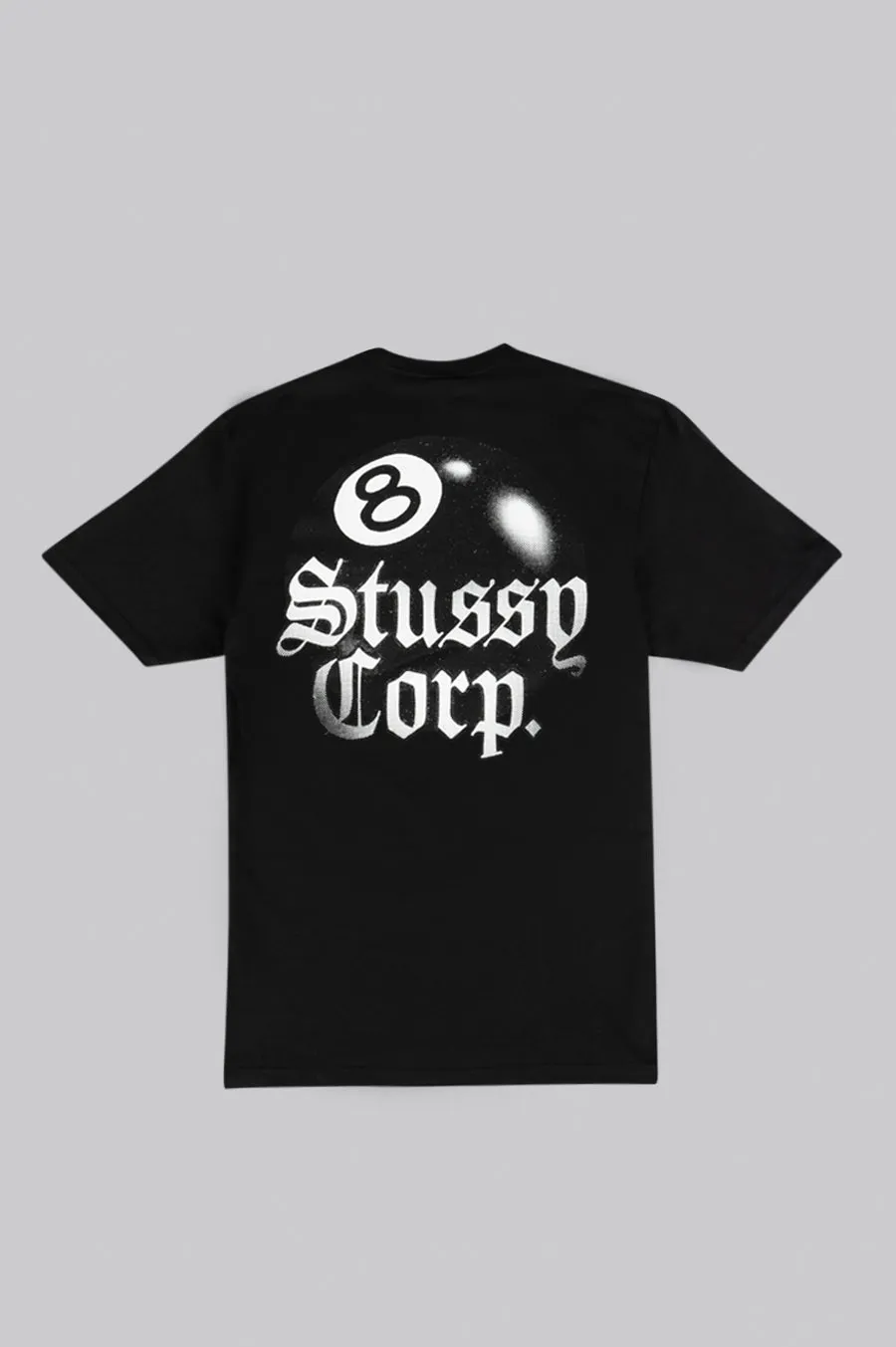 STUSSY 8 BALL CORP. TEE BLACK