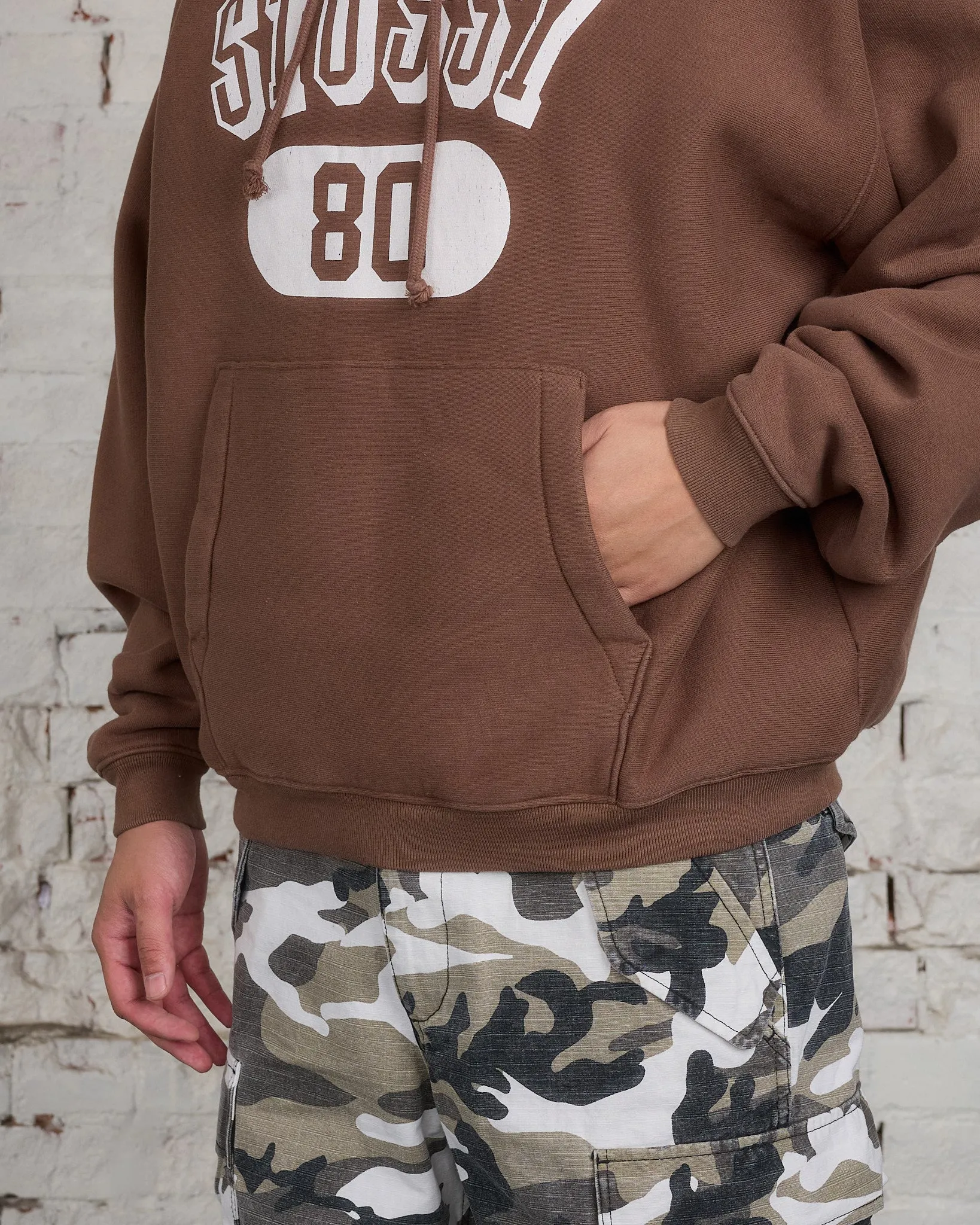 Stussy 80 Relaxed Hooded Sweatshirt Brown