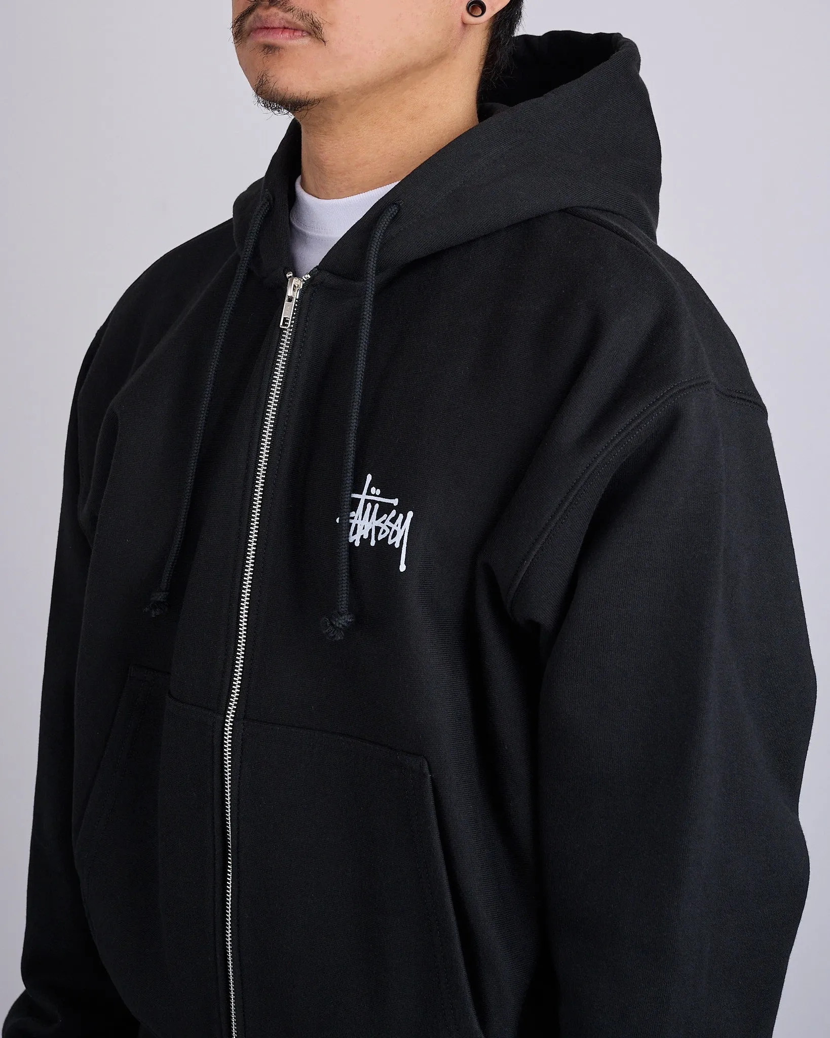 Stussy Big & Meaty Hooded Zip Sweatshirt Black