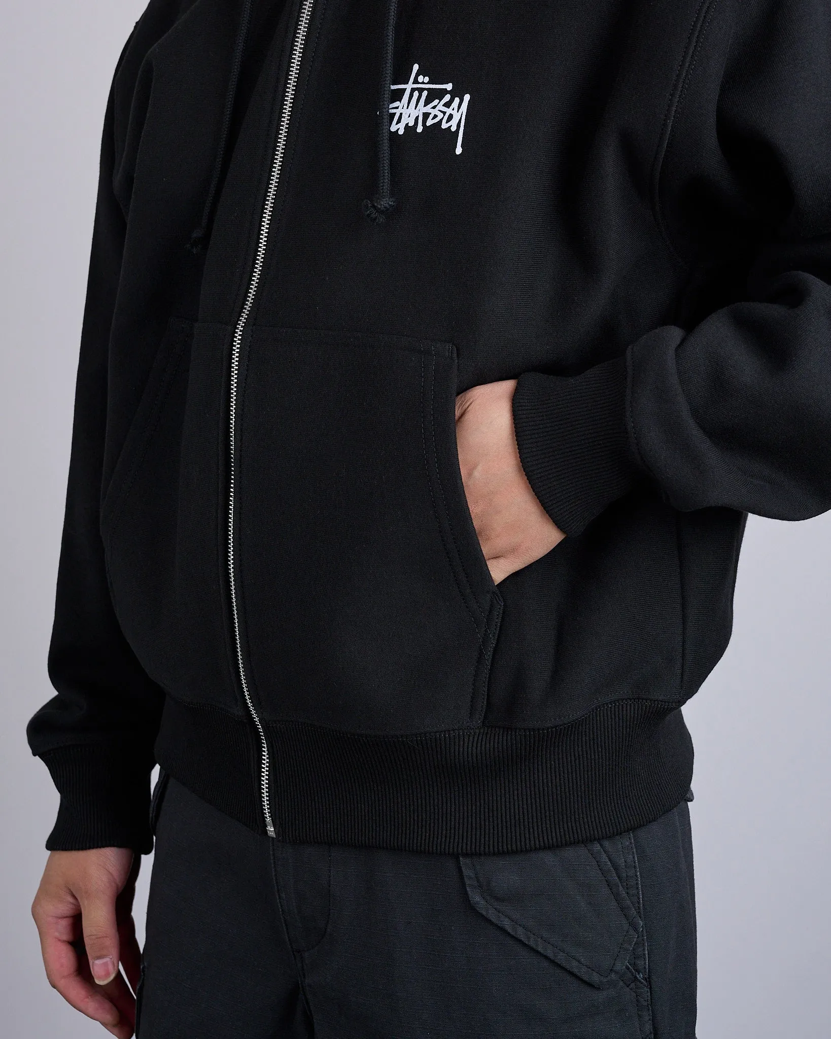 Stussy Big & Meaty Hooded Zip Sweatshirt Black