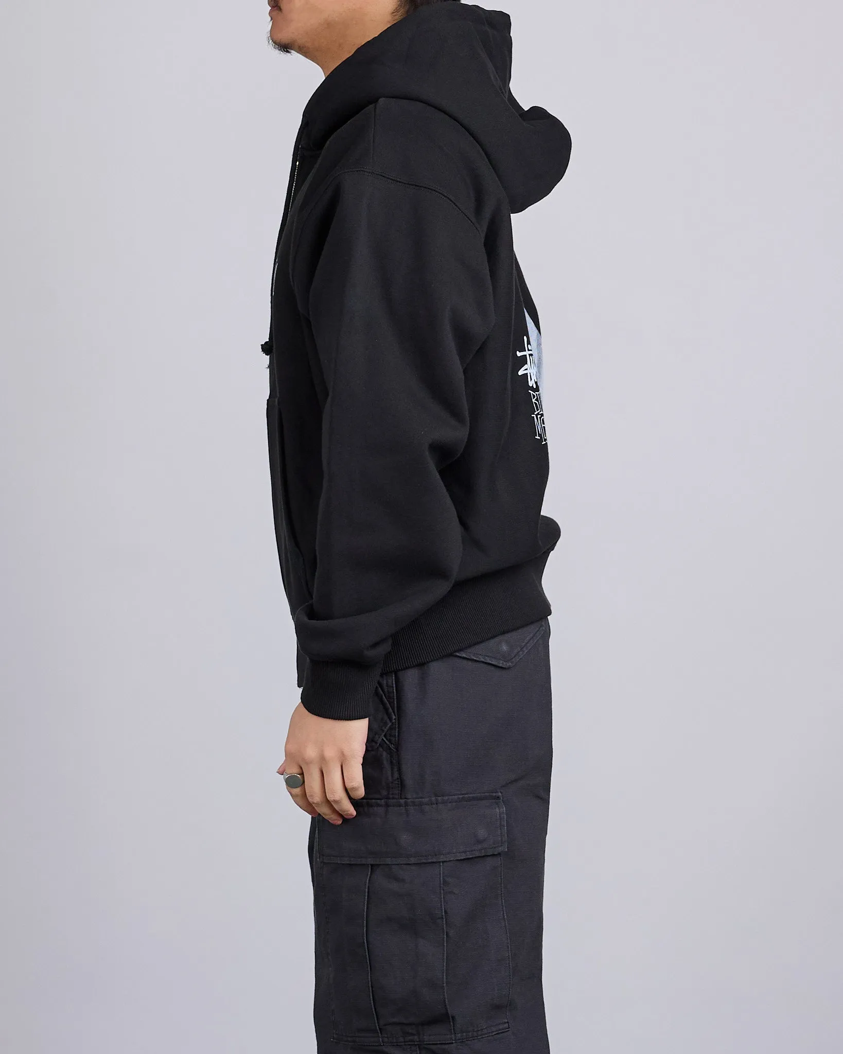 Stussy Big & Meaty Hooded Zip Sweatshirt Black