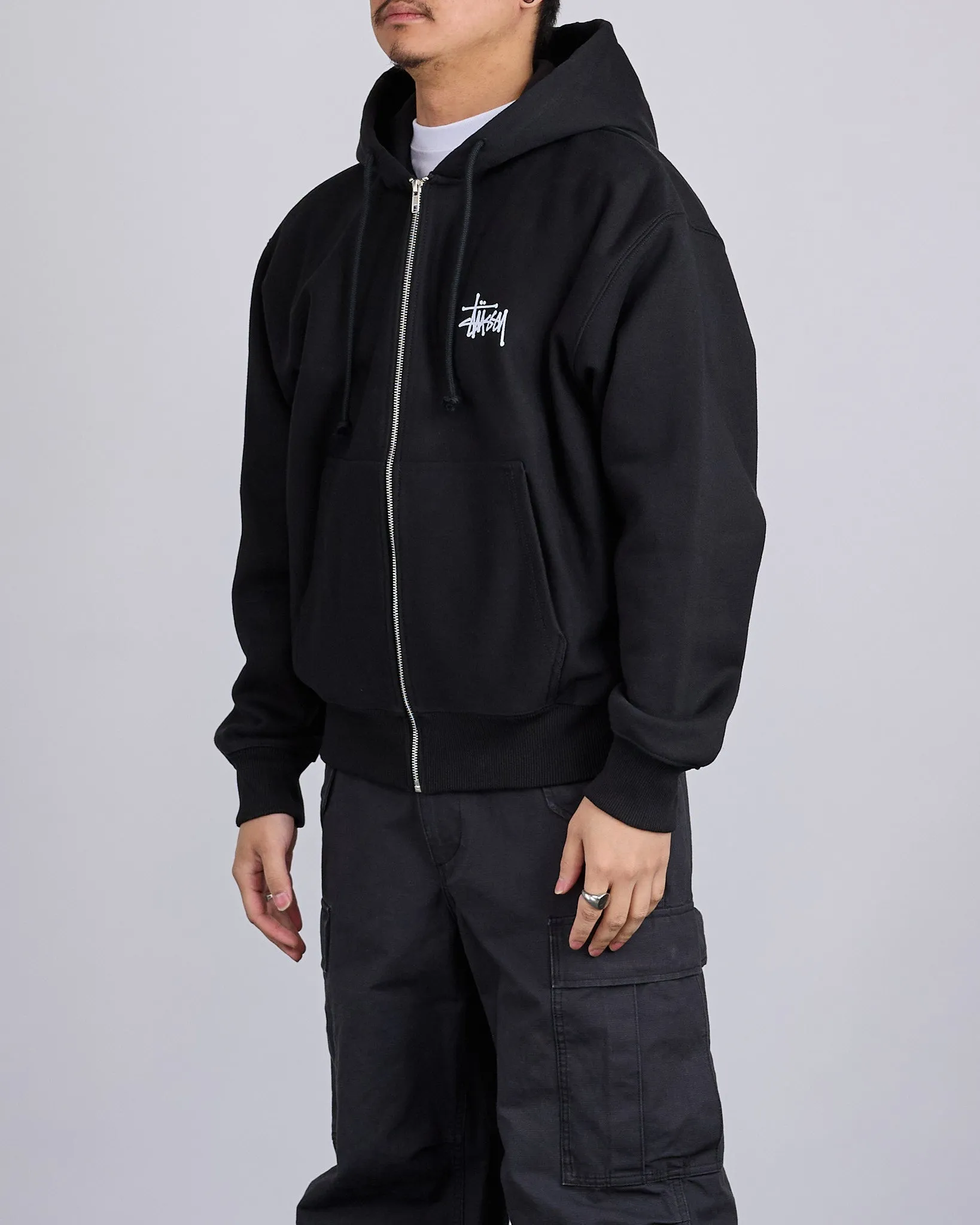 Stussy Big & Meaty Hooded Zip Sweatshirt Black