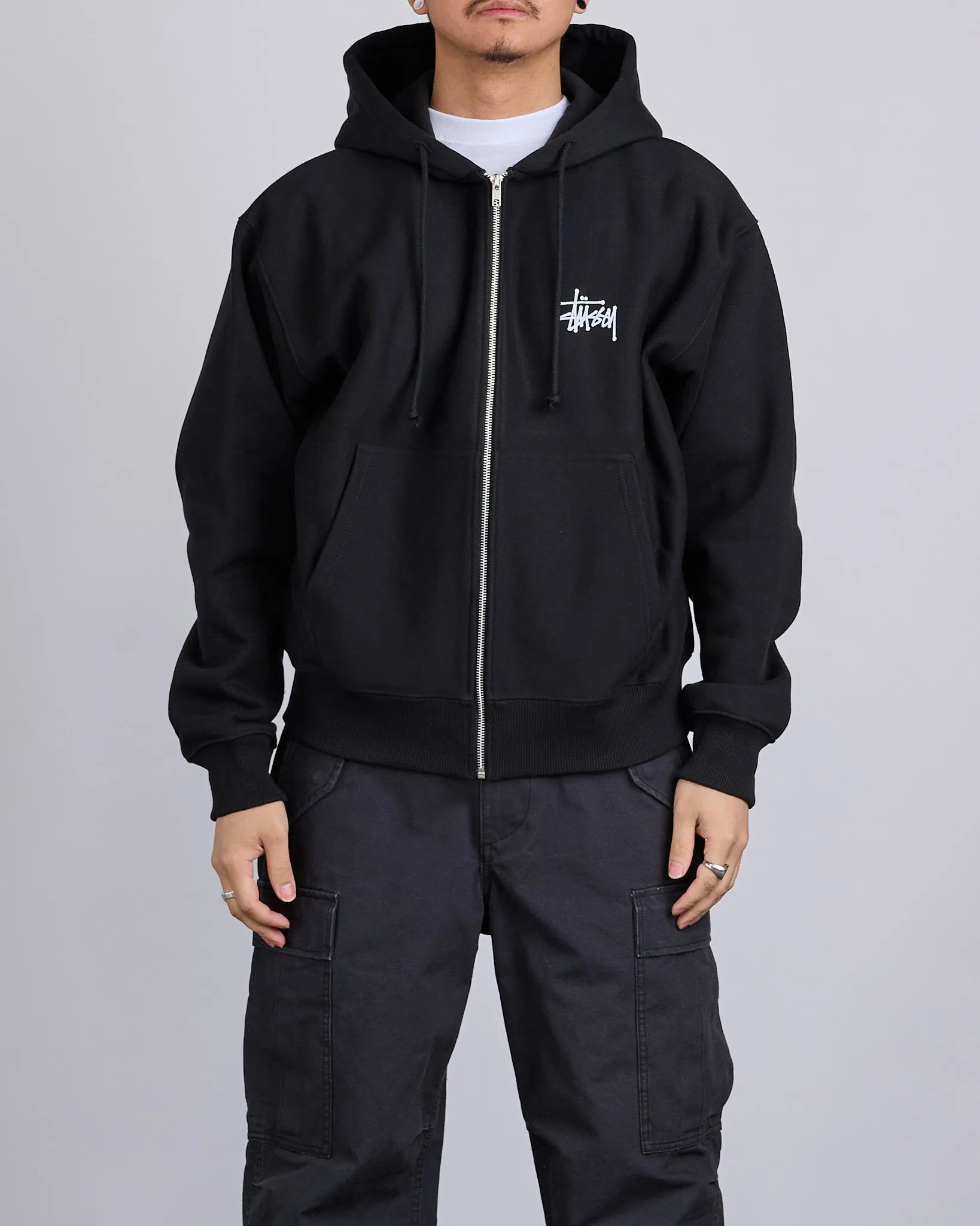 Stussy Big & Meaty Hooded Zip Sweatshirt Black