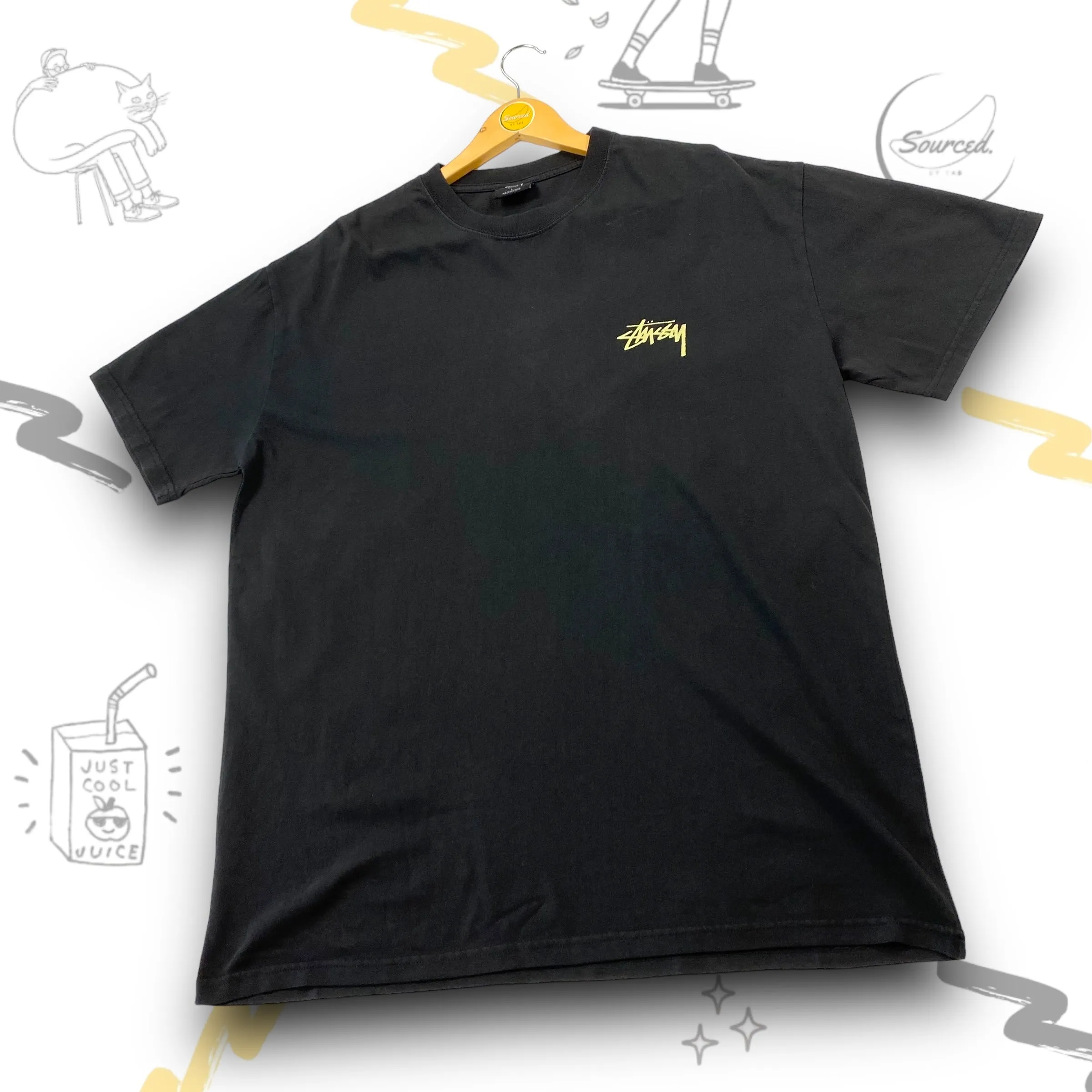 Stussy Black And Yellow S T-shirt