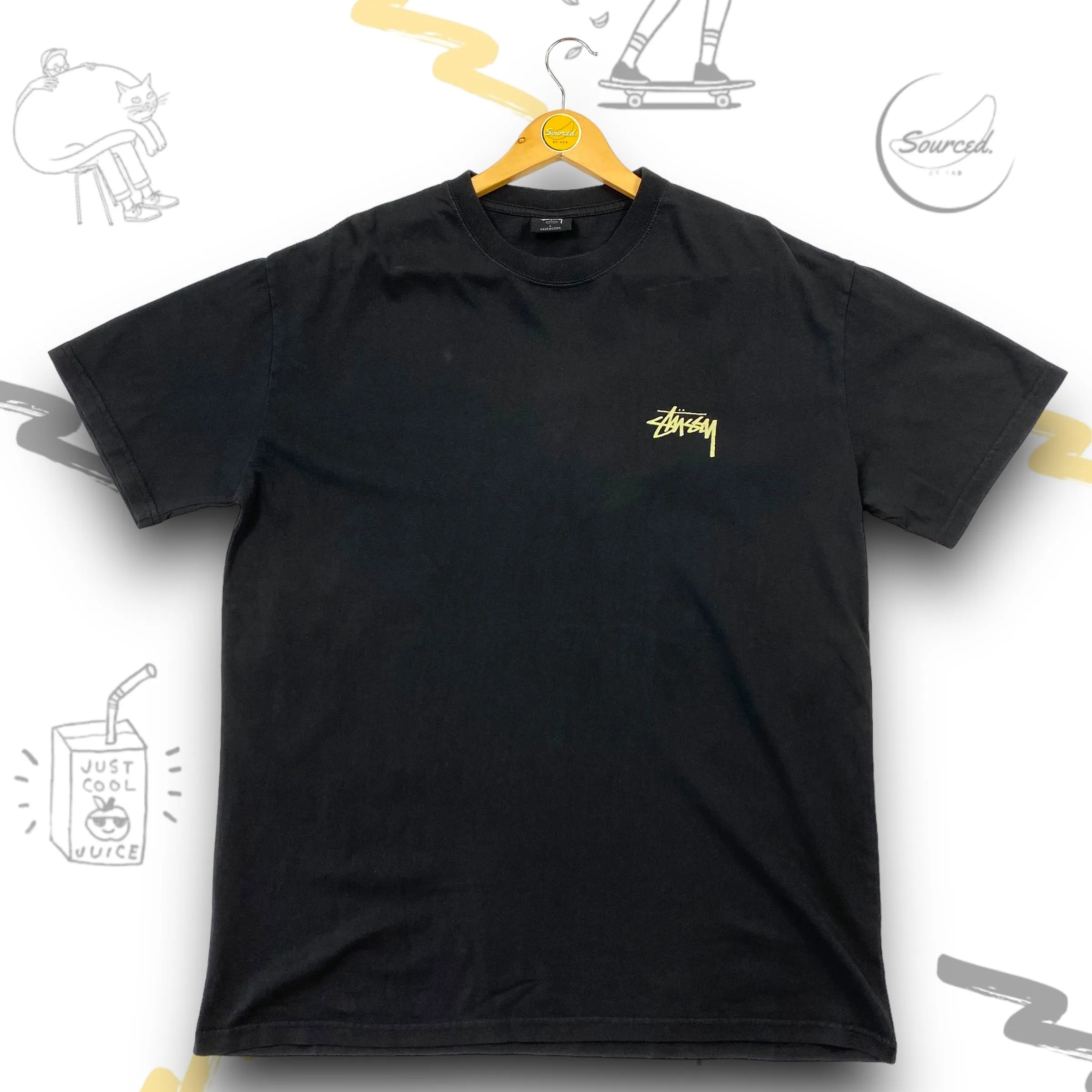 Stussy Black And Yellow S T-shirt