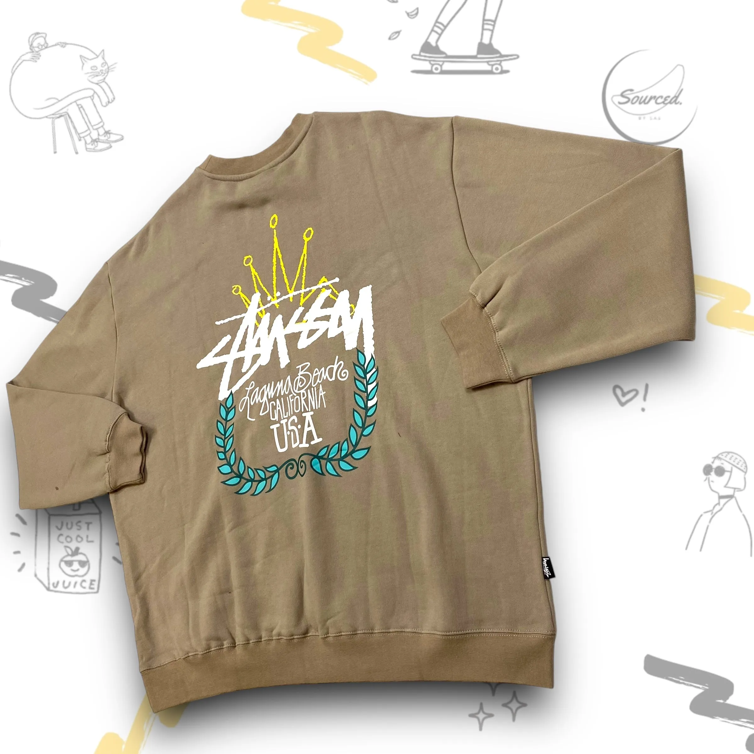 Stussy Brown Laguna Beach Print Sweatshirt