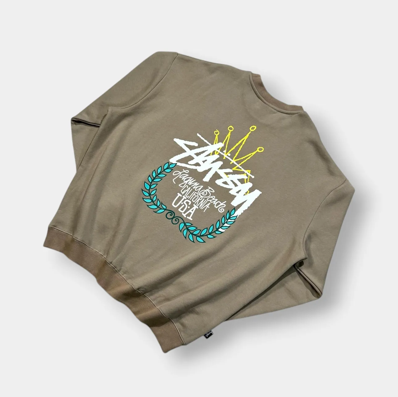 Stussy Brown Laguna Beach Print Sweatshirt