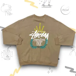 Stussy Brown Laguna Beach Print Sweatshirt