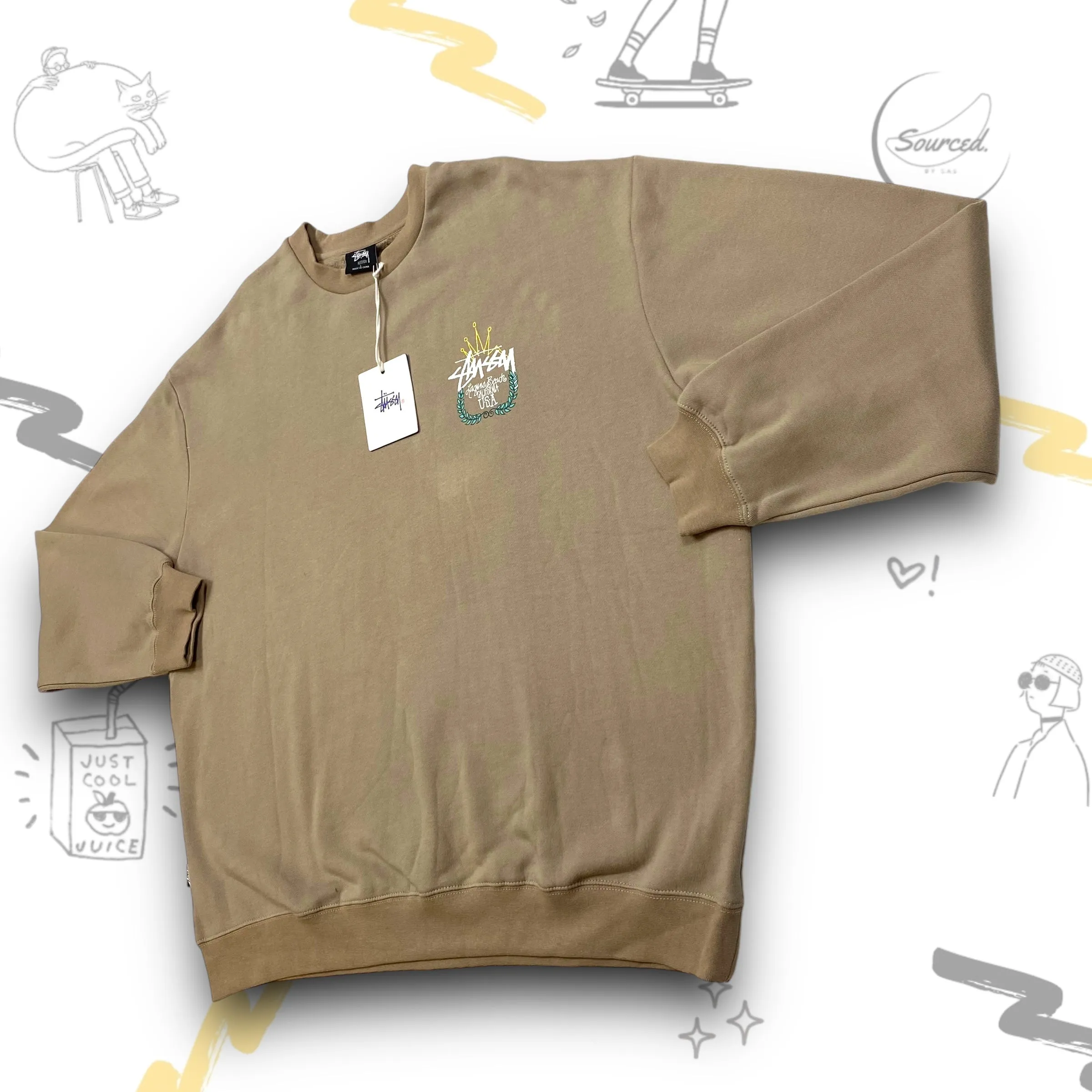Stussy Brown Laguna Beach Print Sweatshirt