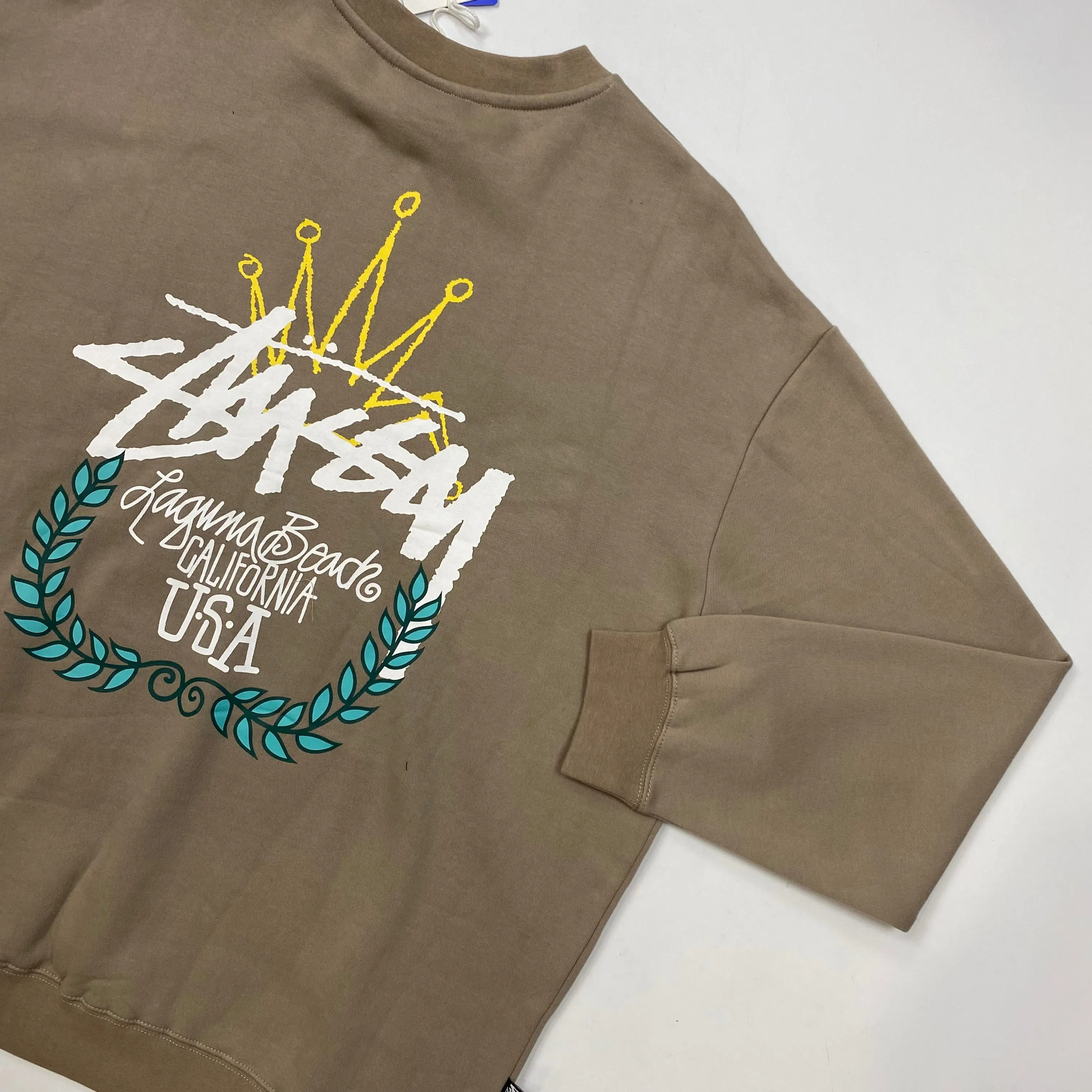 Stussy Brown Laguna Beach Print Sweatshirt