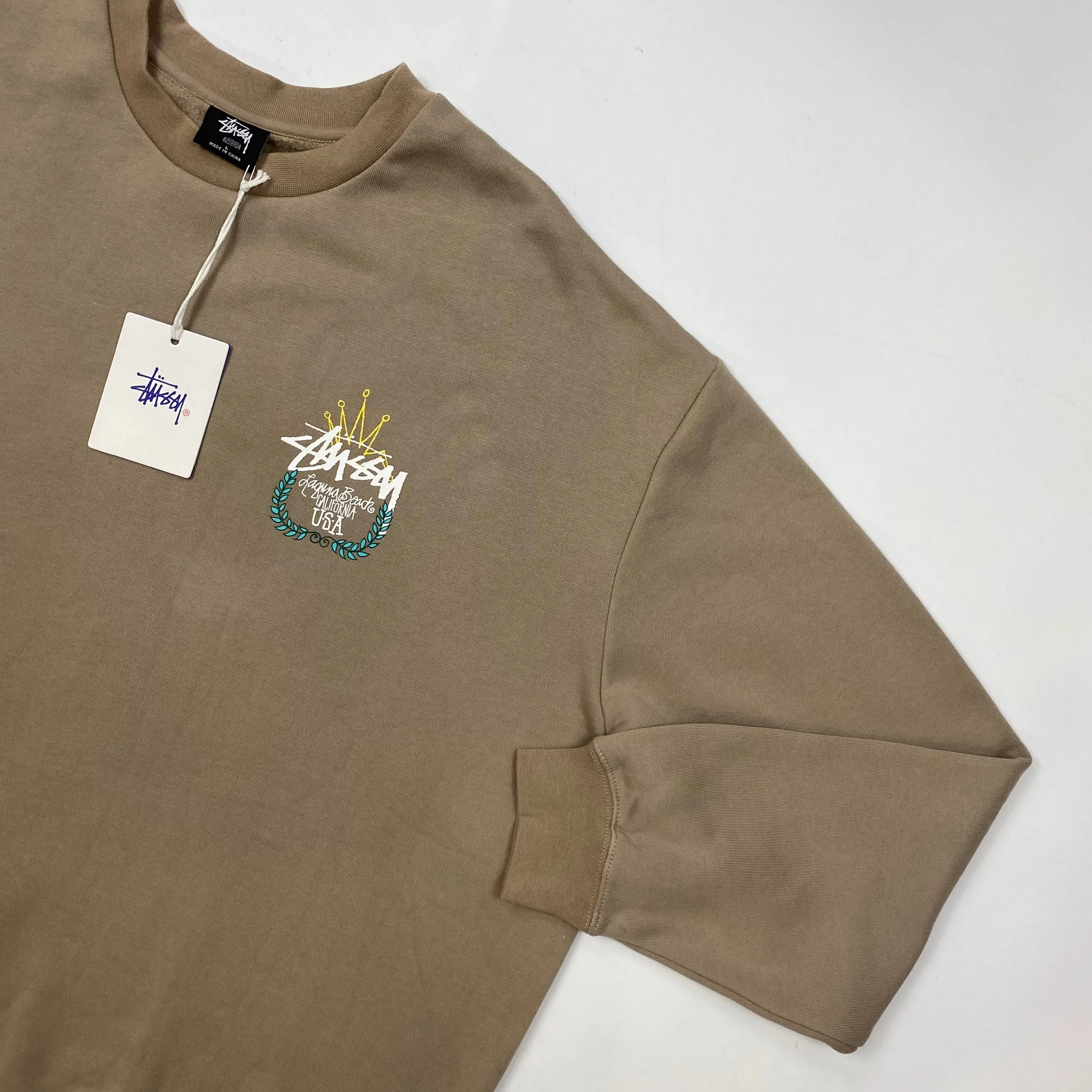Stussy Brown Laguna Beach Print Sweatshirt