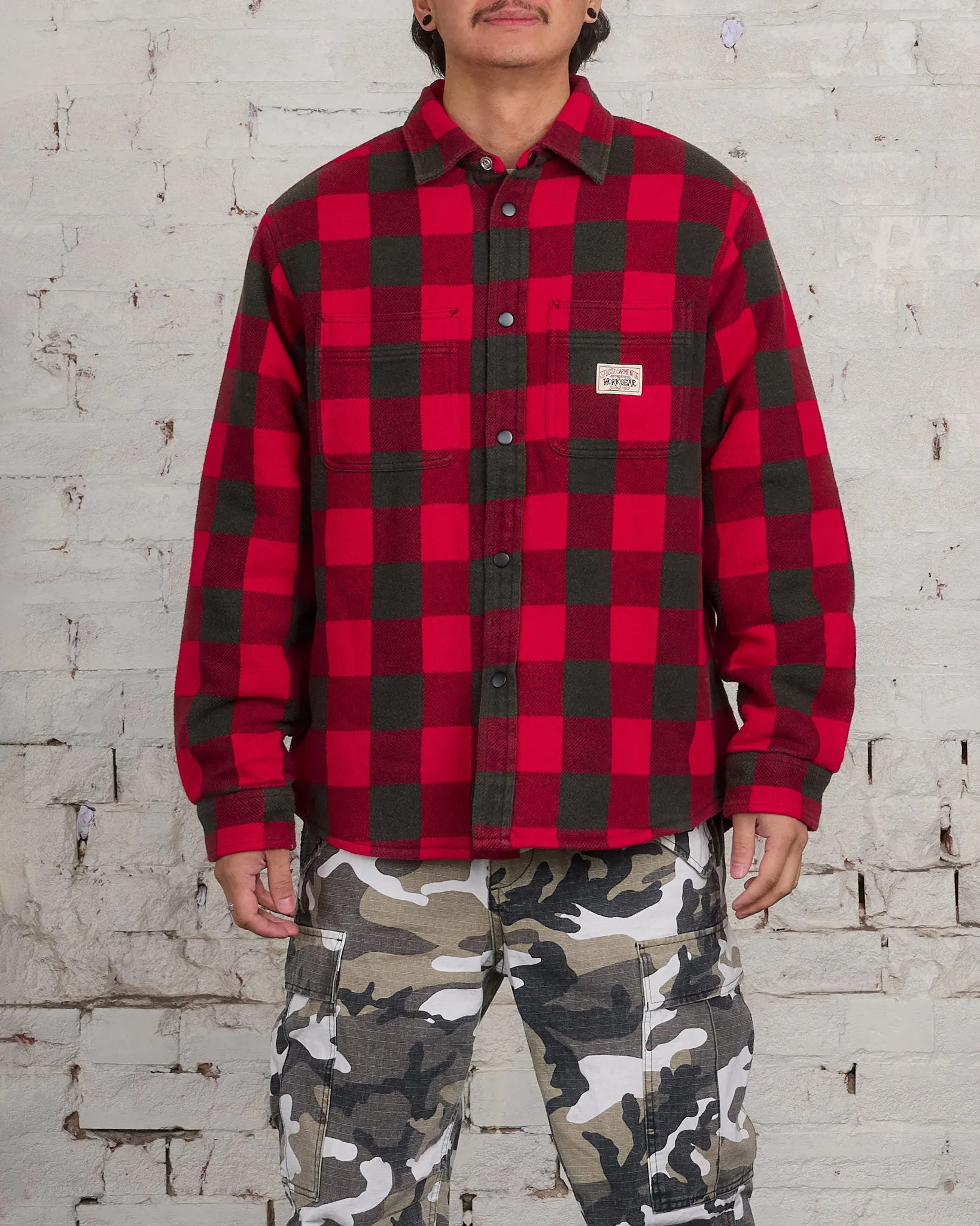 Stussy Buffalo Plaid Button Shirt Red