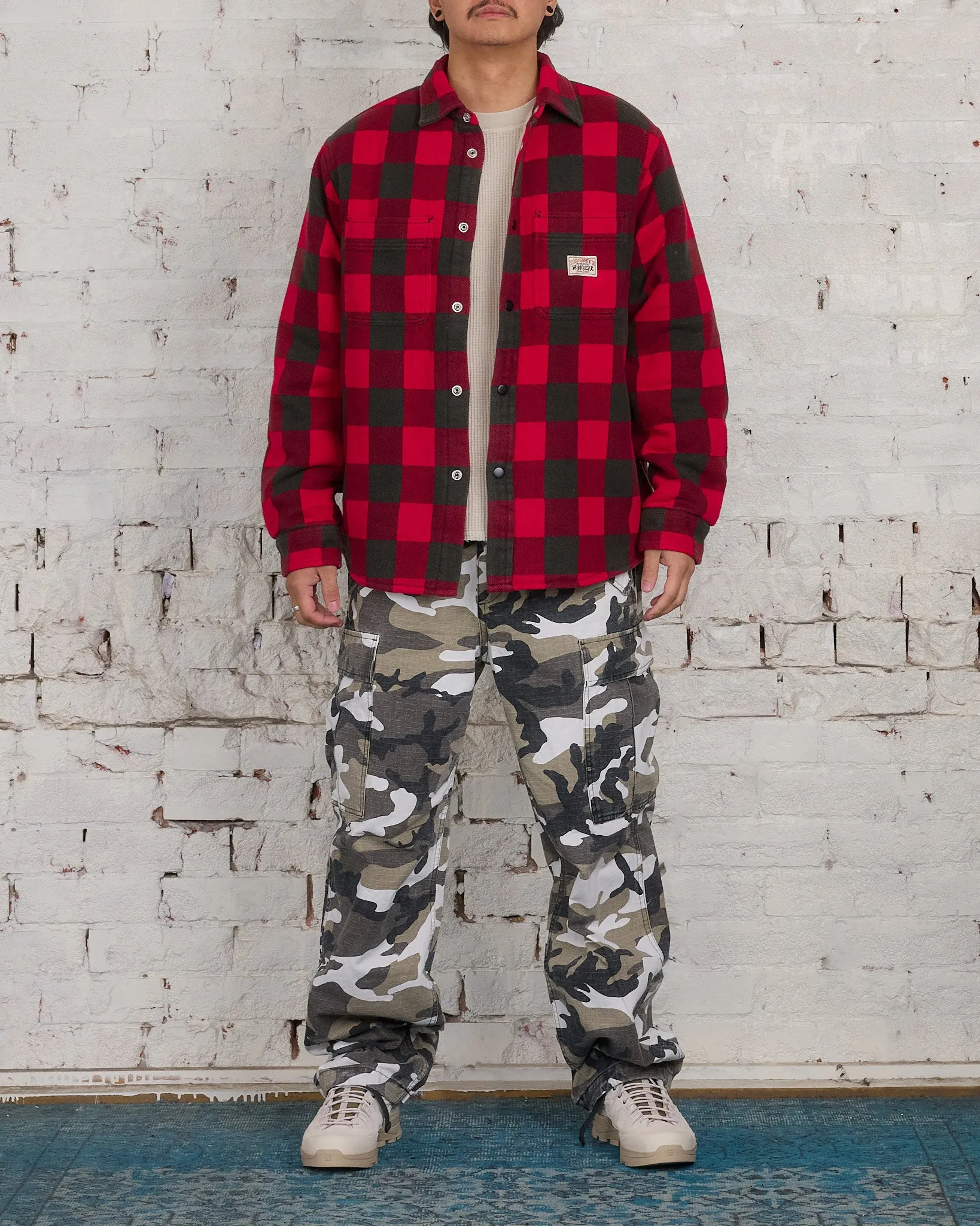 Stussy Buffalo Plaid Button Shirt Red
