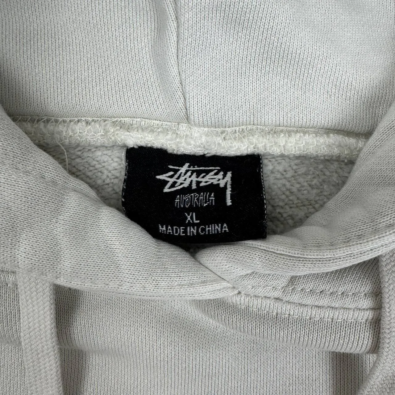 Stussy cream Hoodie with Red Dice Graphic