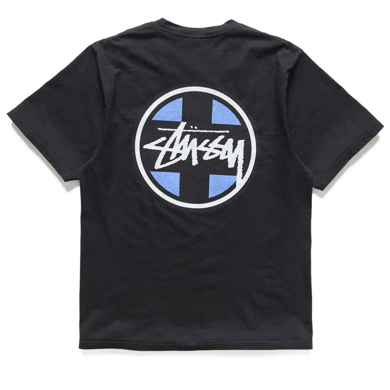 Stussy Cross Dot Pigment Dyed Tee - Black