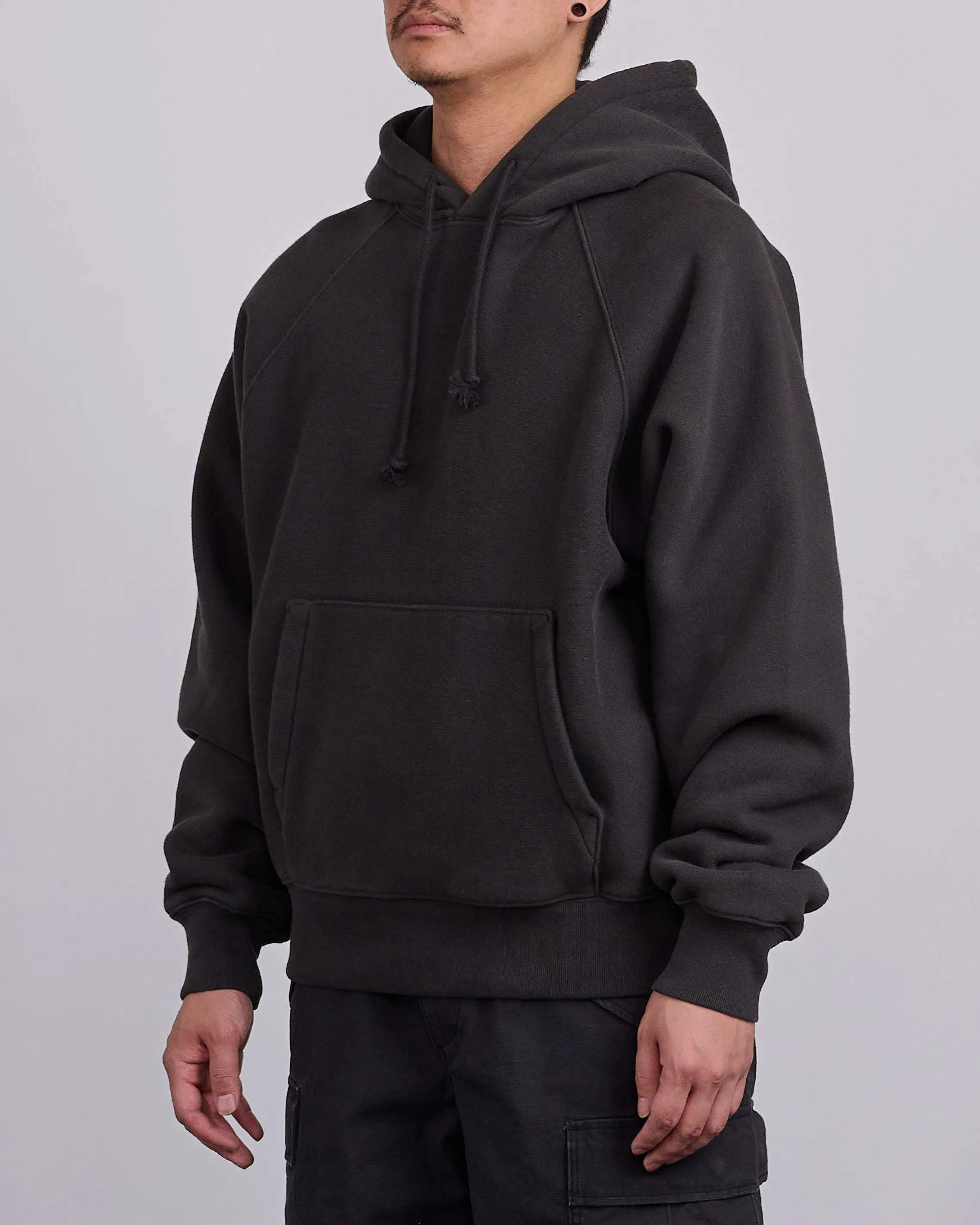 Stussy Fleece Raglan Hooded Sweatshirt Washed Black