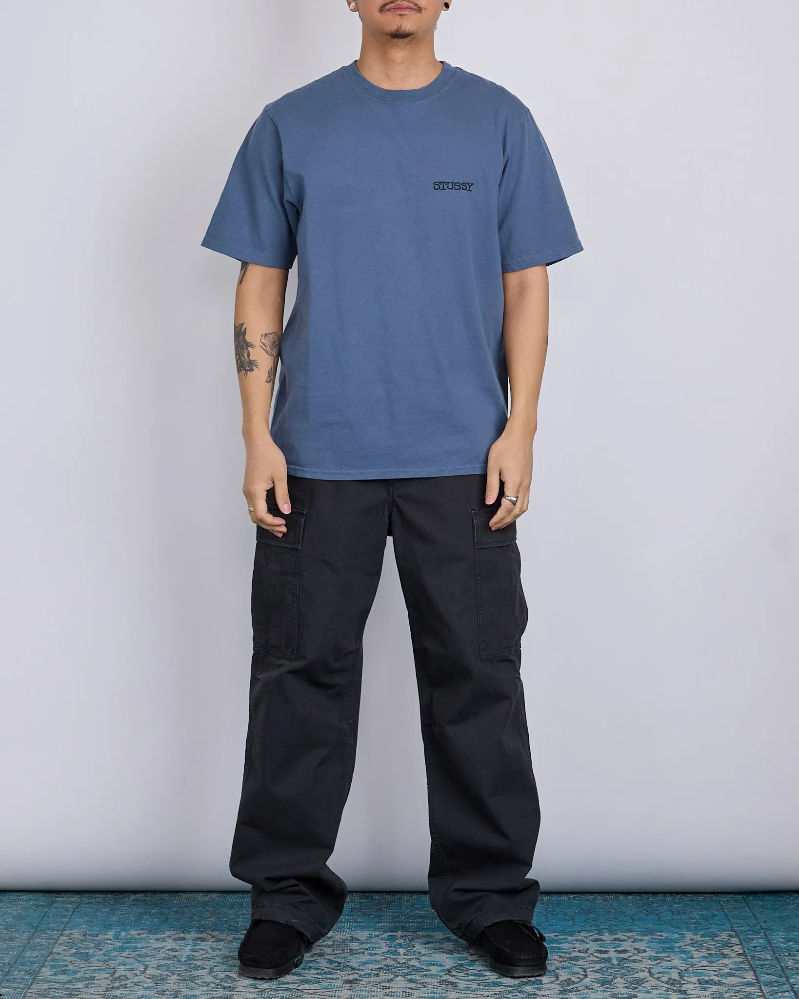 Stussy Jumbo Pigment Dyed T-Shirt Navy