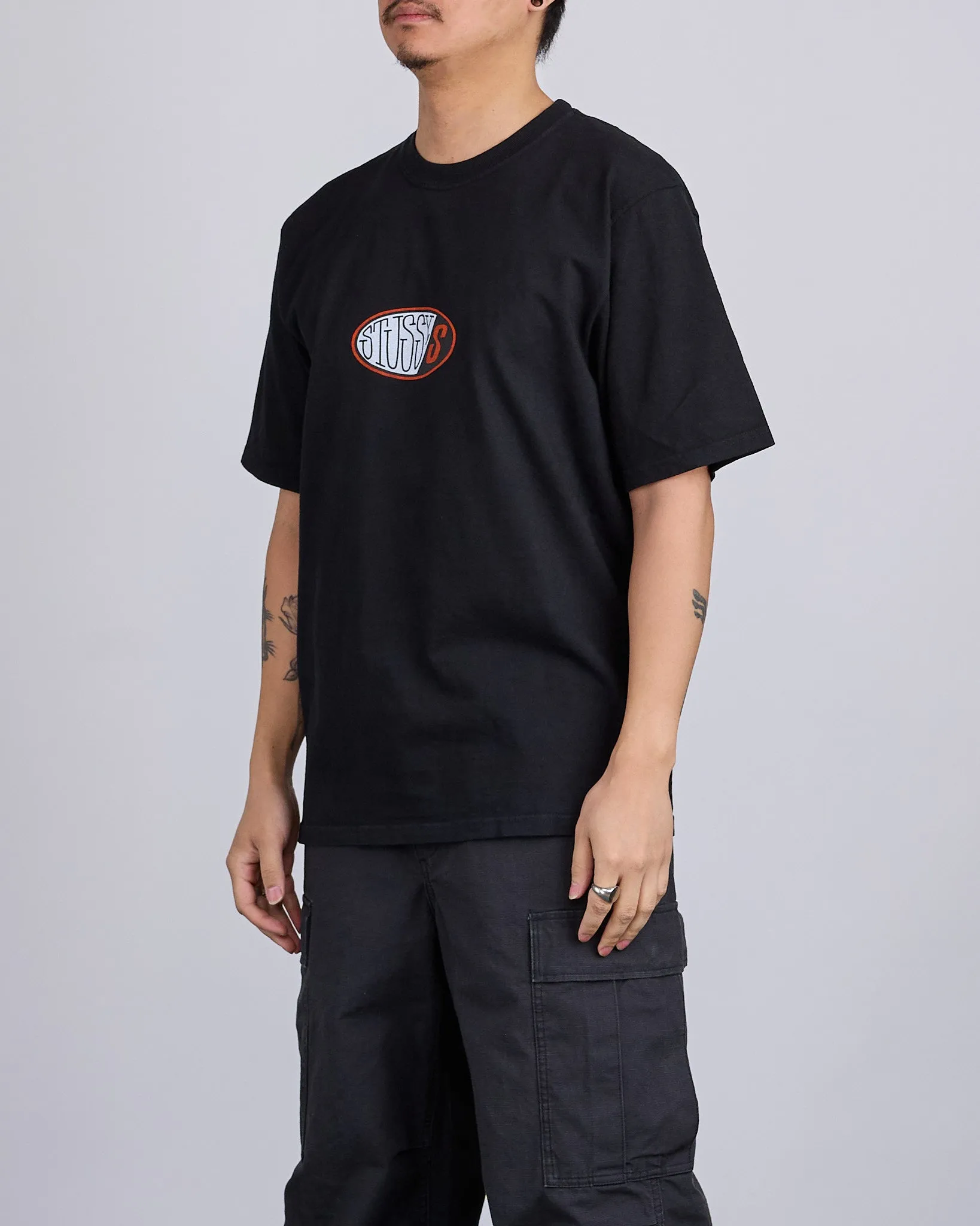 Stussy Pitstop Pigment Dyed T-Shirt Black
