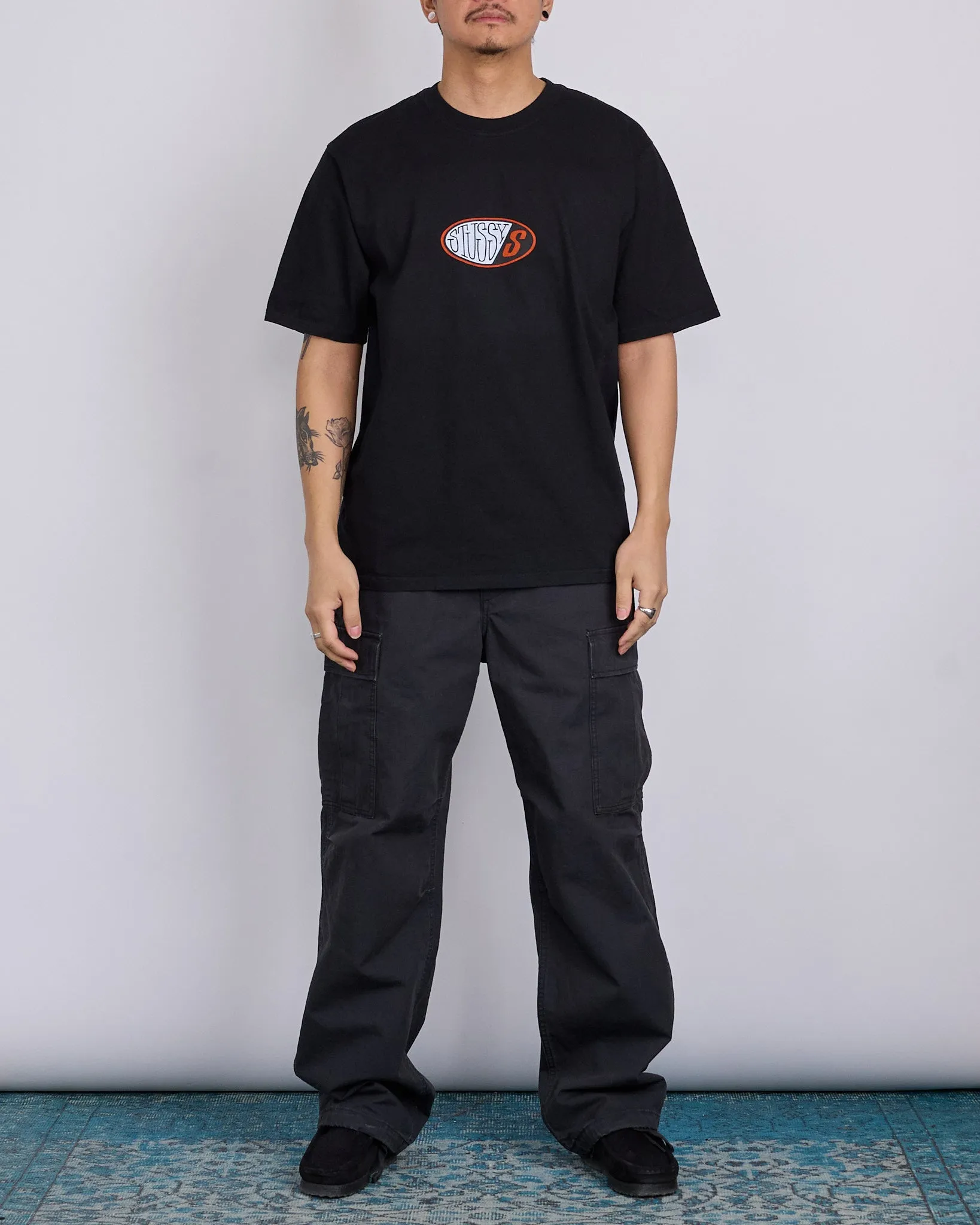 Stussy Pitstop Pigment Dyed T-Shirt Black