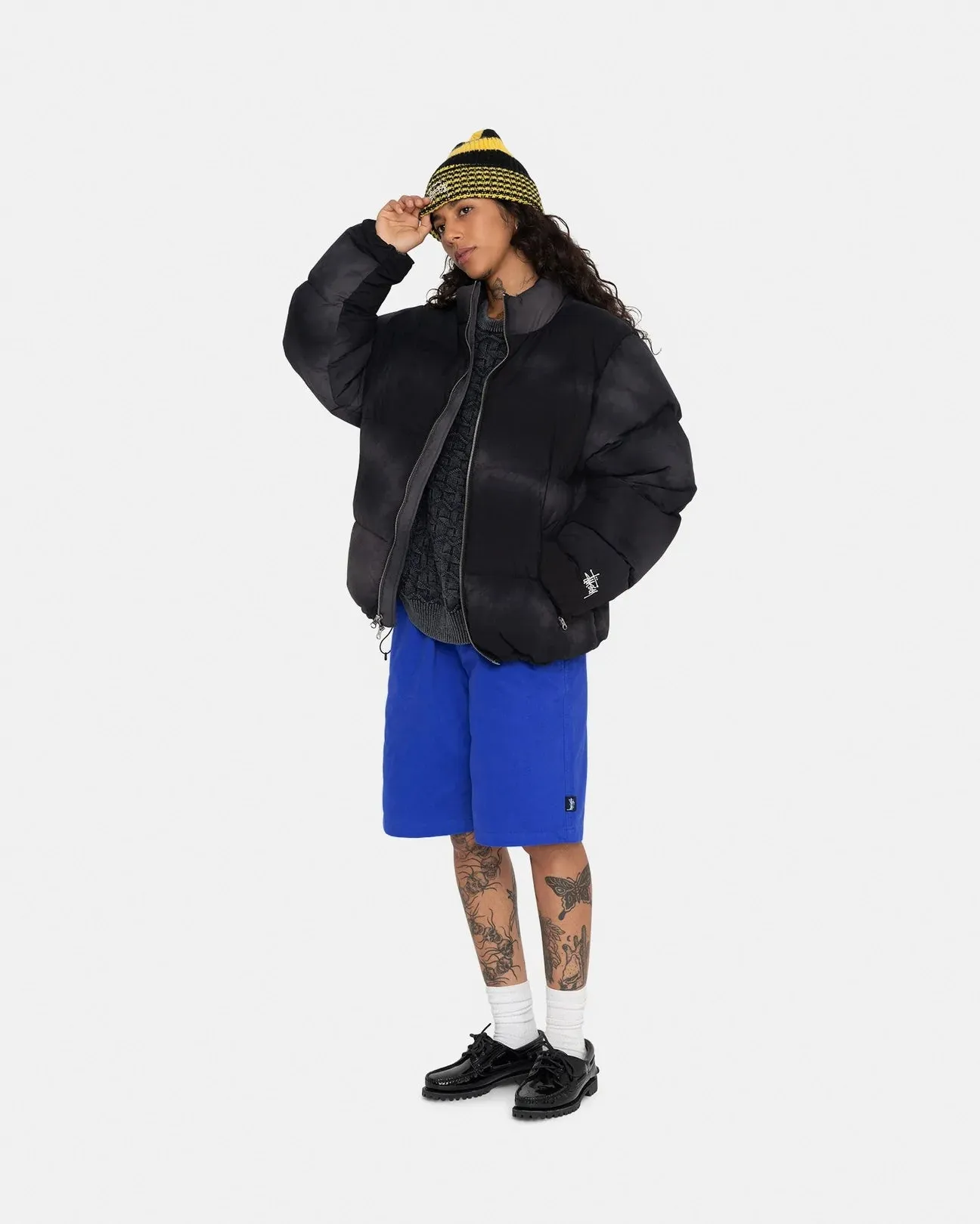 Stussy Recycled Nylon Down Puffer Jacket // Vintage Black