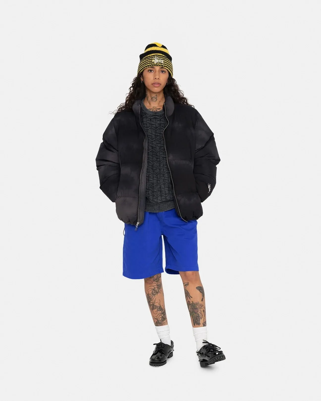 Stussy Recycled Nylon Down Puffer Jacket // Vintage Black