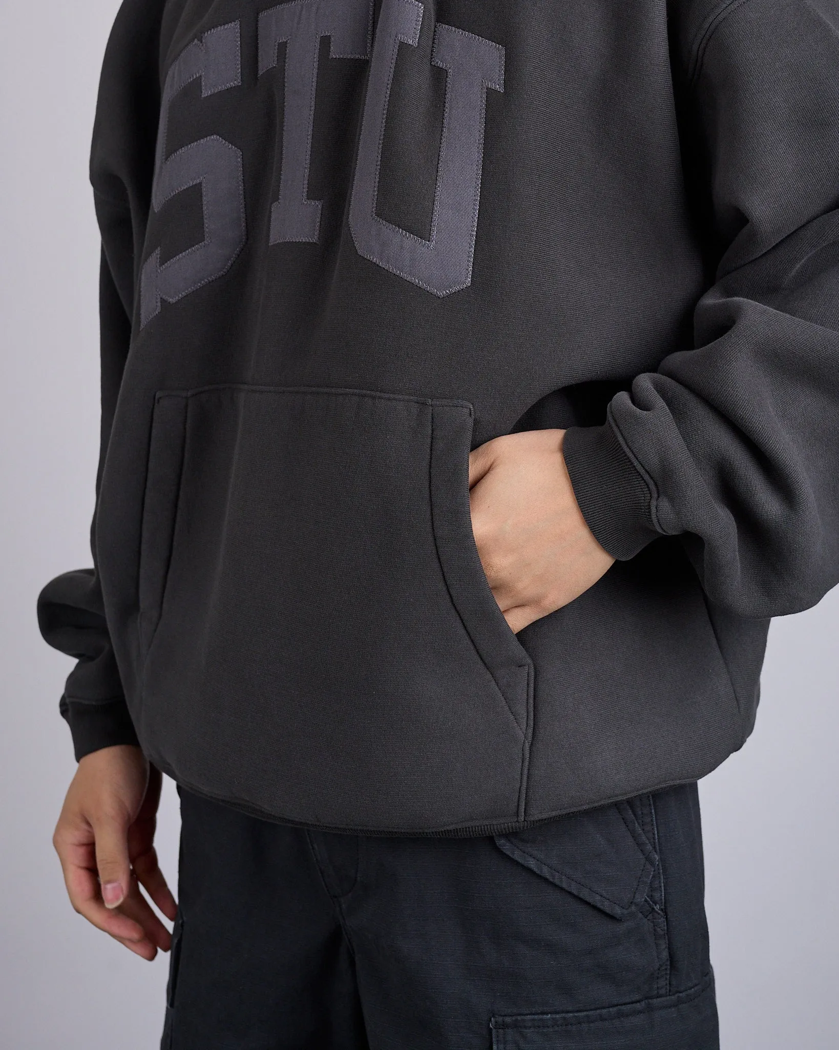 Stussy STU Applique Hooded Sweatshirt Black