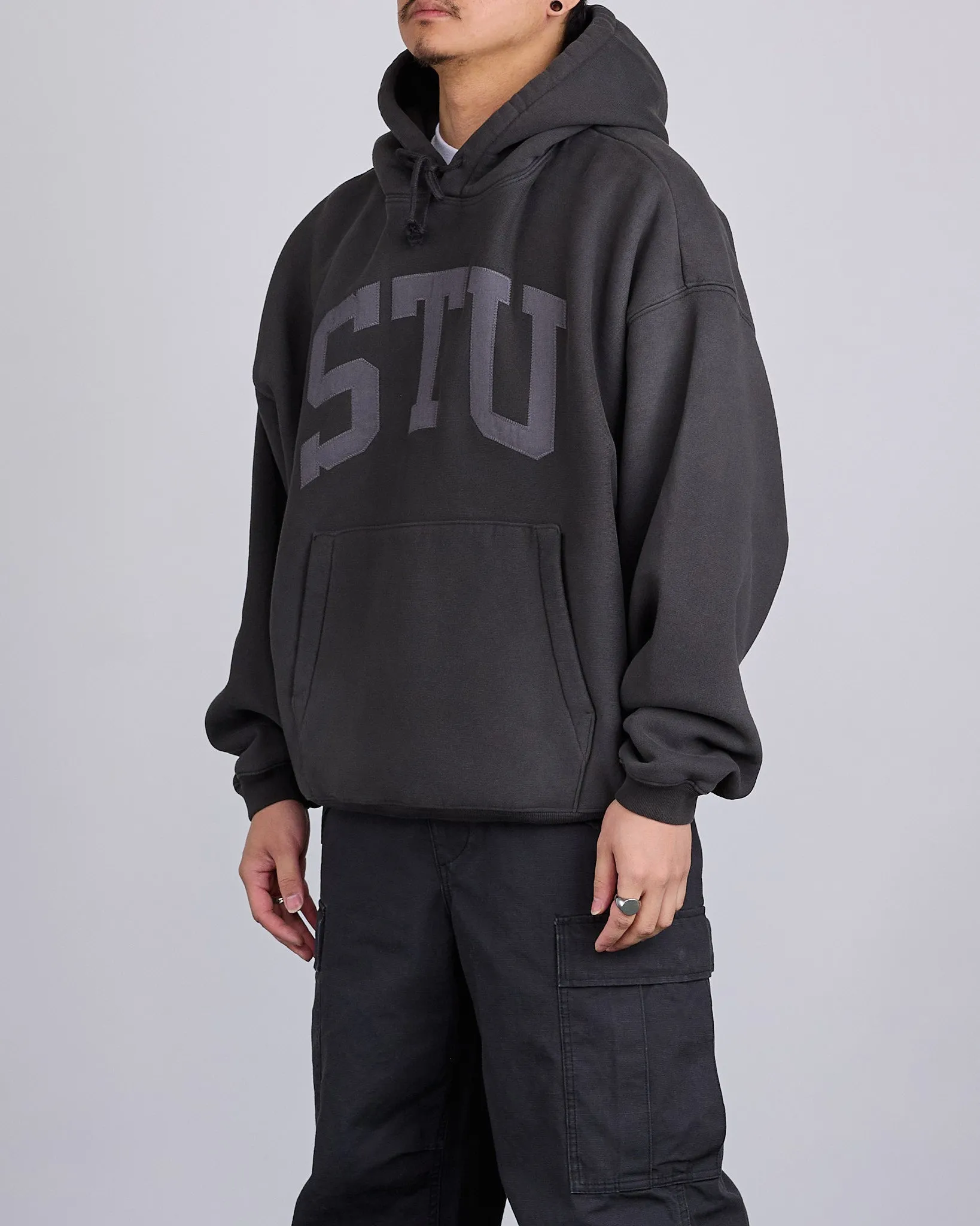 Stussy STU Applique Hooded Sweatshirt Black
