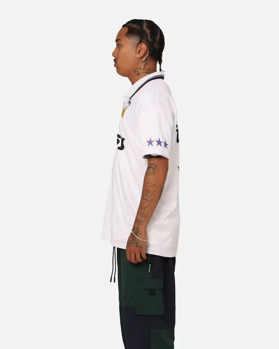 Stussy World Tour Football Polo Shirt - White