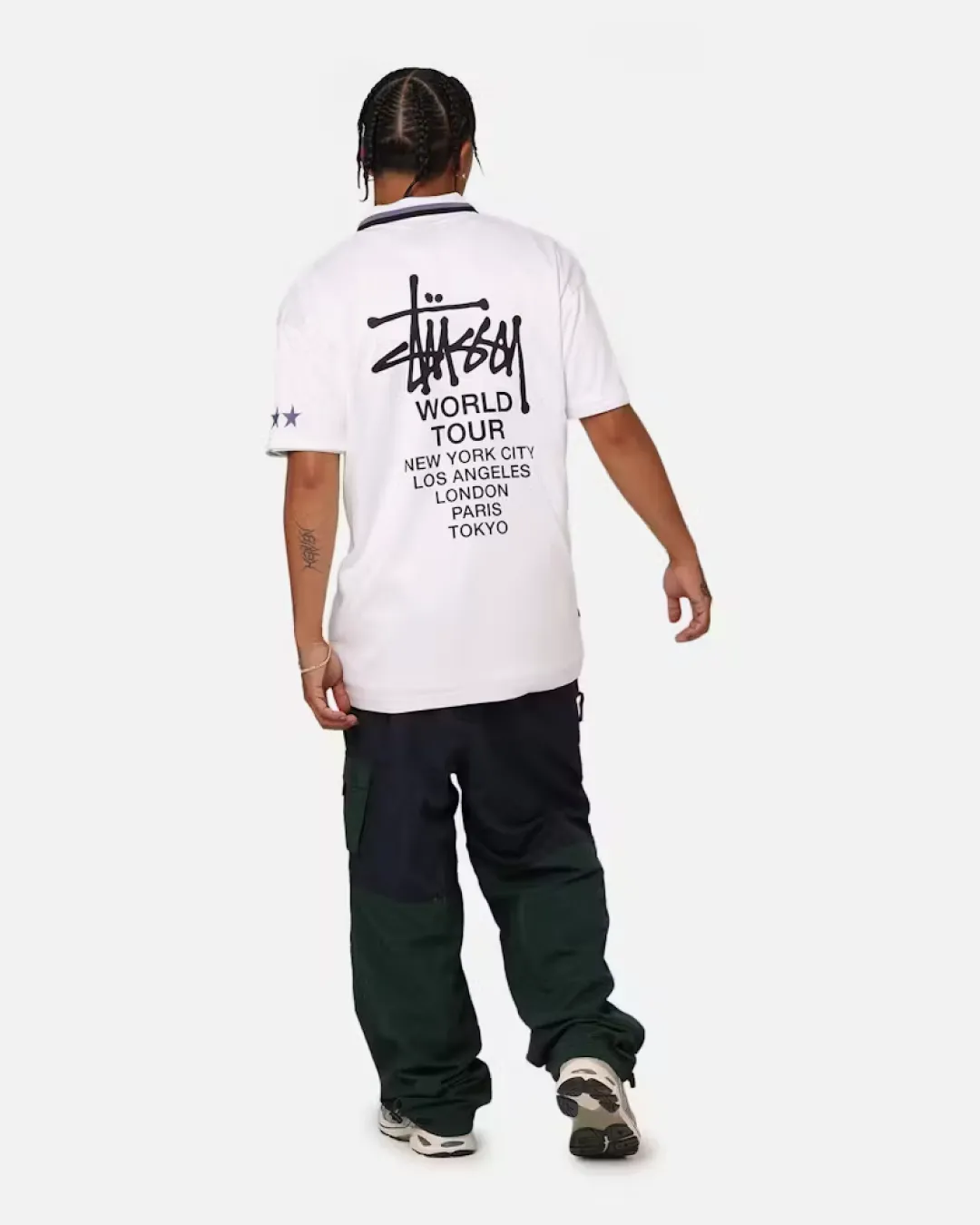 Stussy World Tour Football Polo Shirt - White