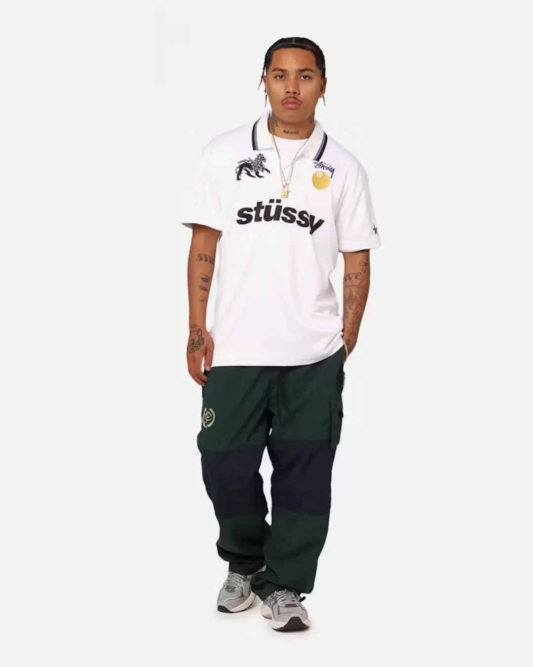 Stussy World Tour Football Polo Shirt - White