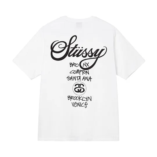 Stussy x Dover Street Market World Tour T-shirt 'White'