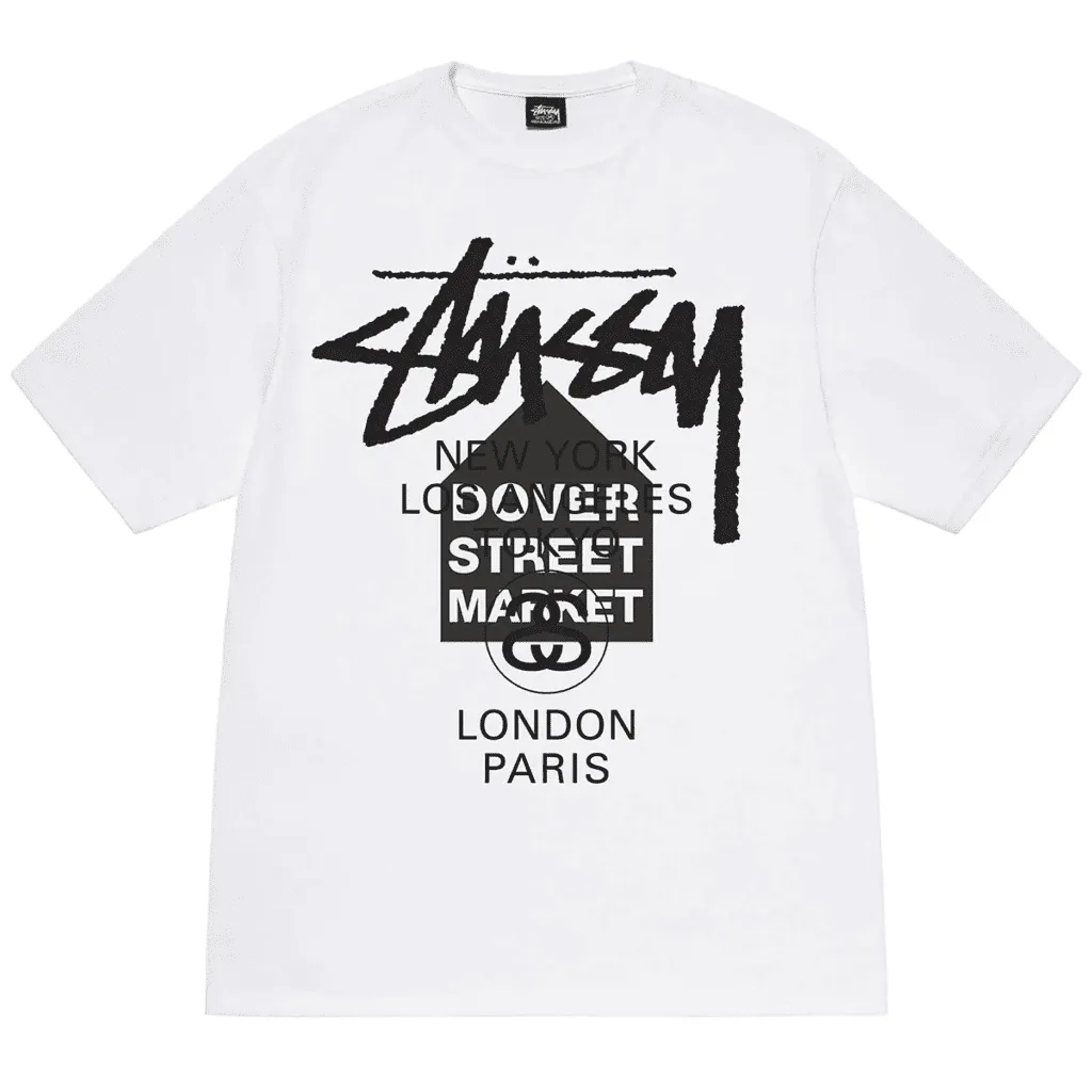 Stussy x Dover Street Market World Tour T-shirt 'White'