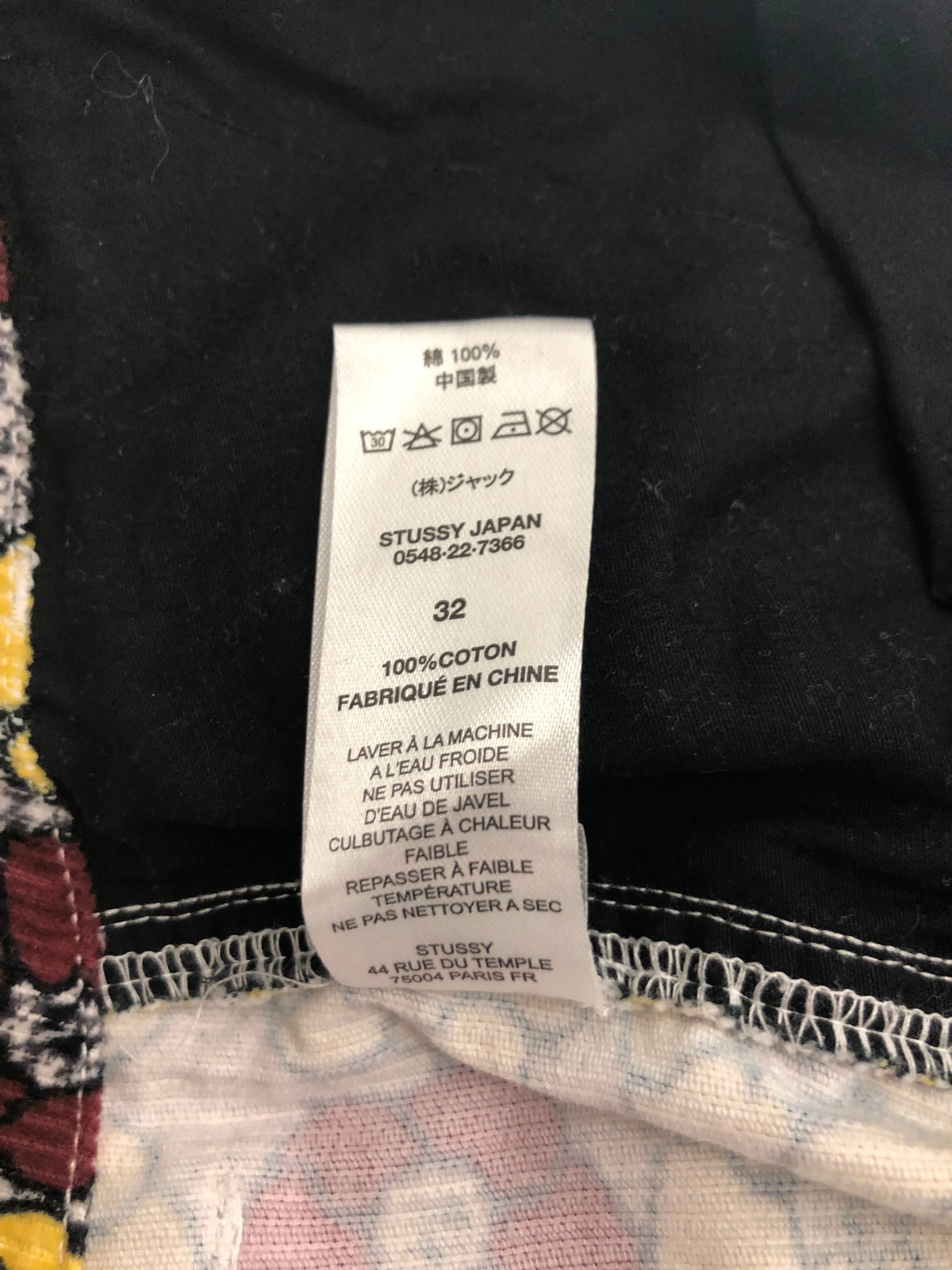 STUSSY/Cargo Pants/32/Cotton/YEL/All Over Print/