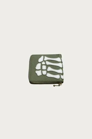 THUMB-UP BONE BAND ZIP Wallet - Olive